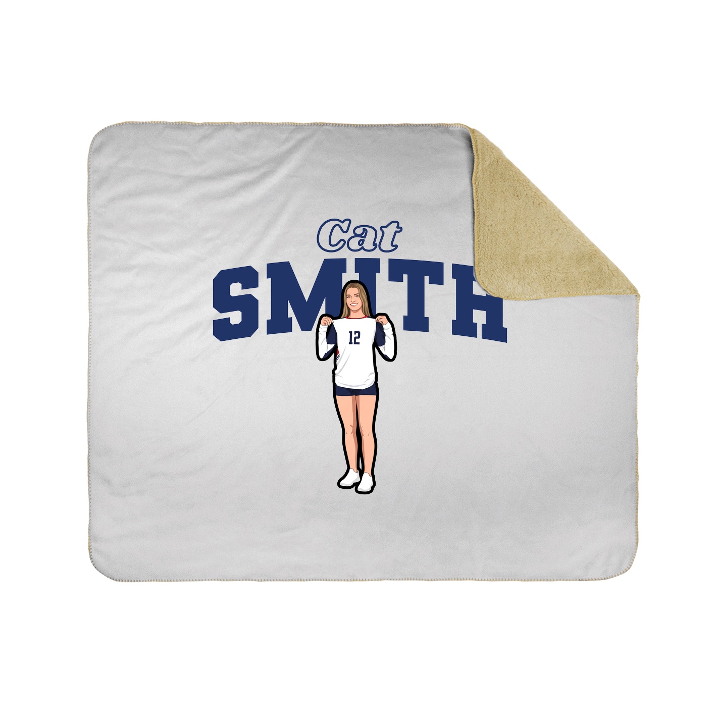 Throw Blanket — Name Arch in White