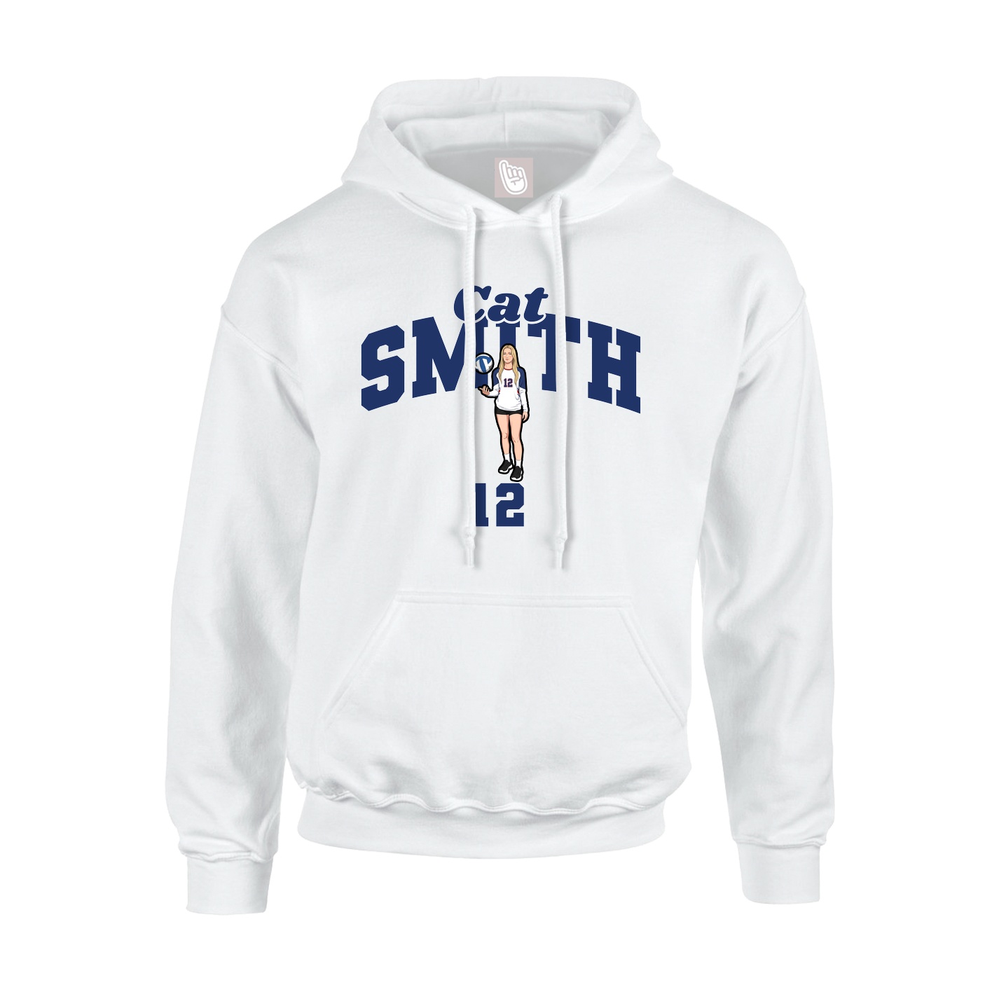 Youth Hoodie — Signature Arch in White