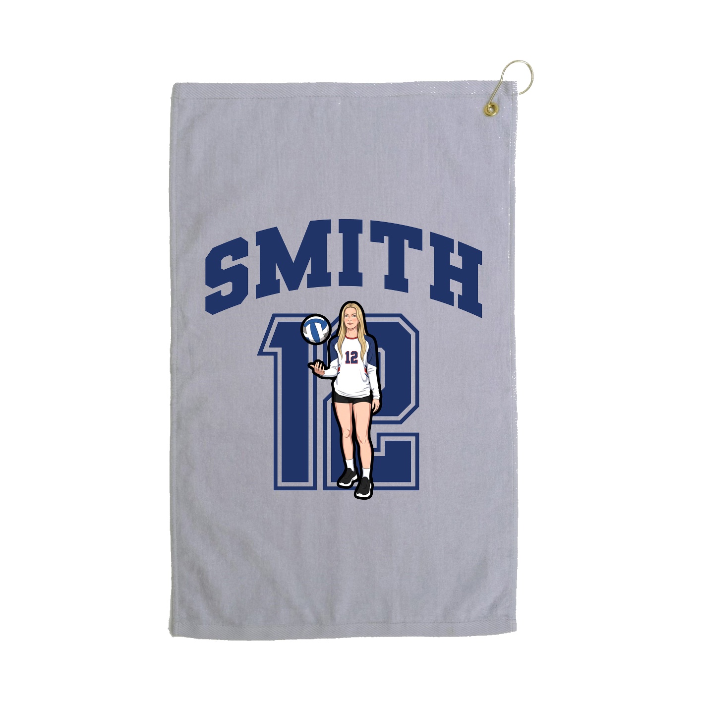 Golf Towel — Number in Grey