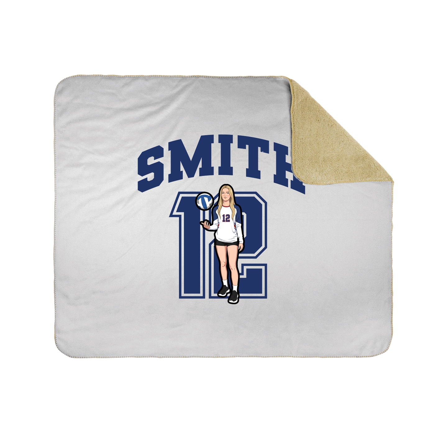 Throw Blanket — Number in White