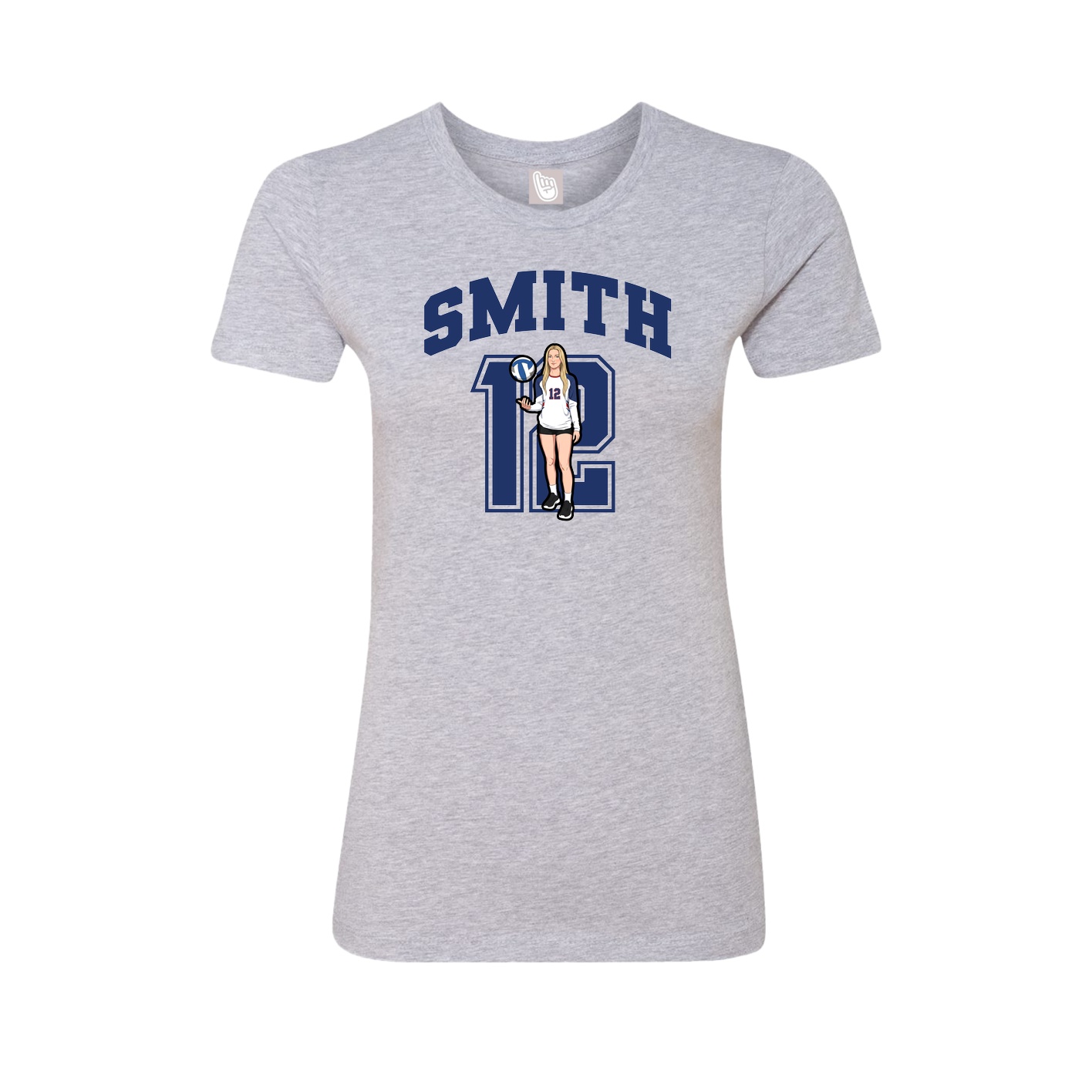 Fitted Women's Tee — Number in Grey