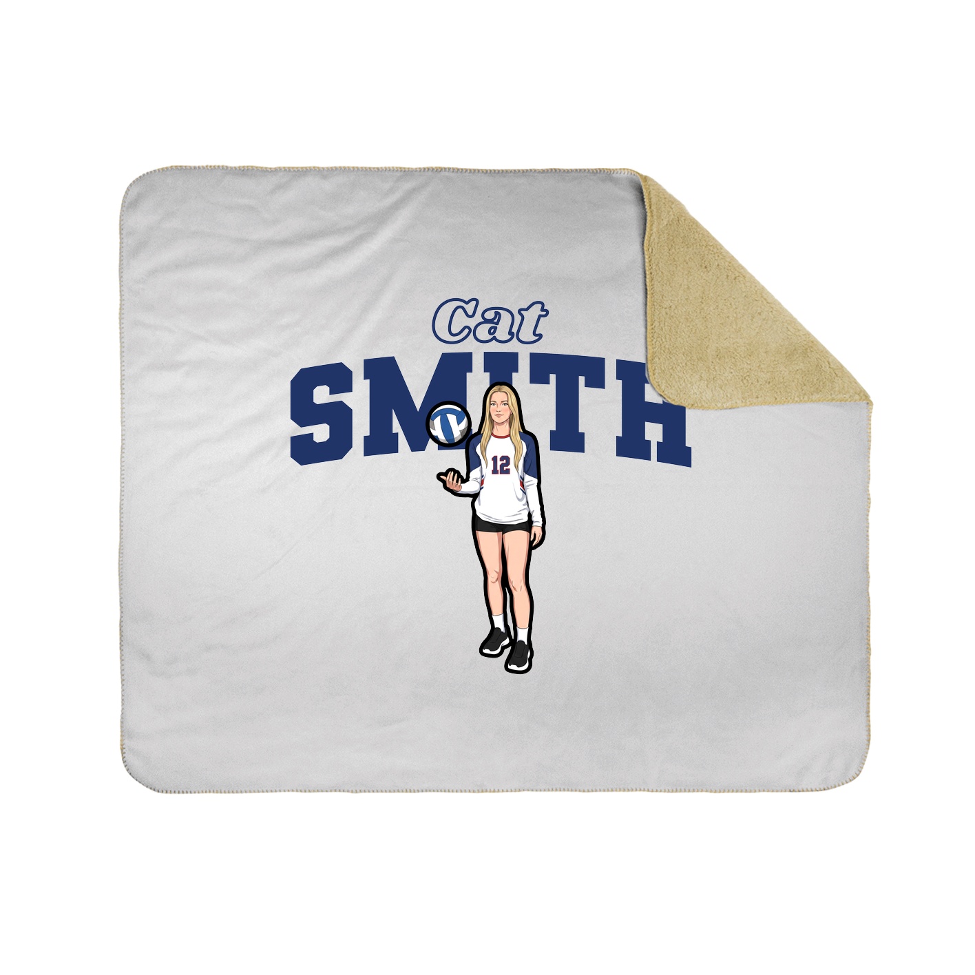 Throw Blanket — Name Arch in White