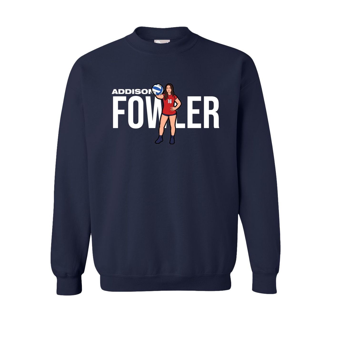 Fleece Crew — Player Name in Navy
