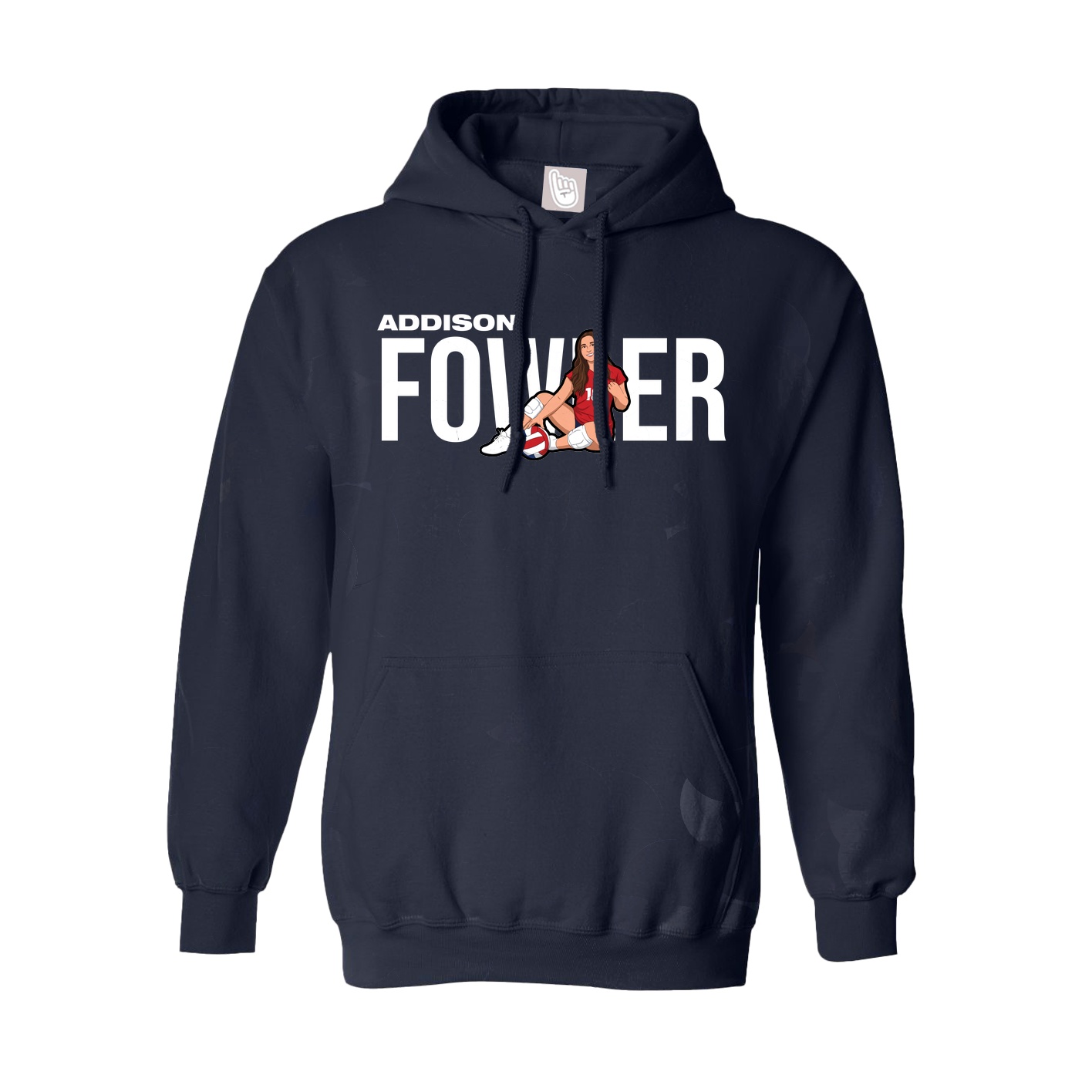 Hoodie — Player Name in Navy