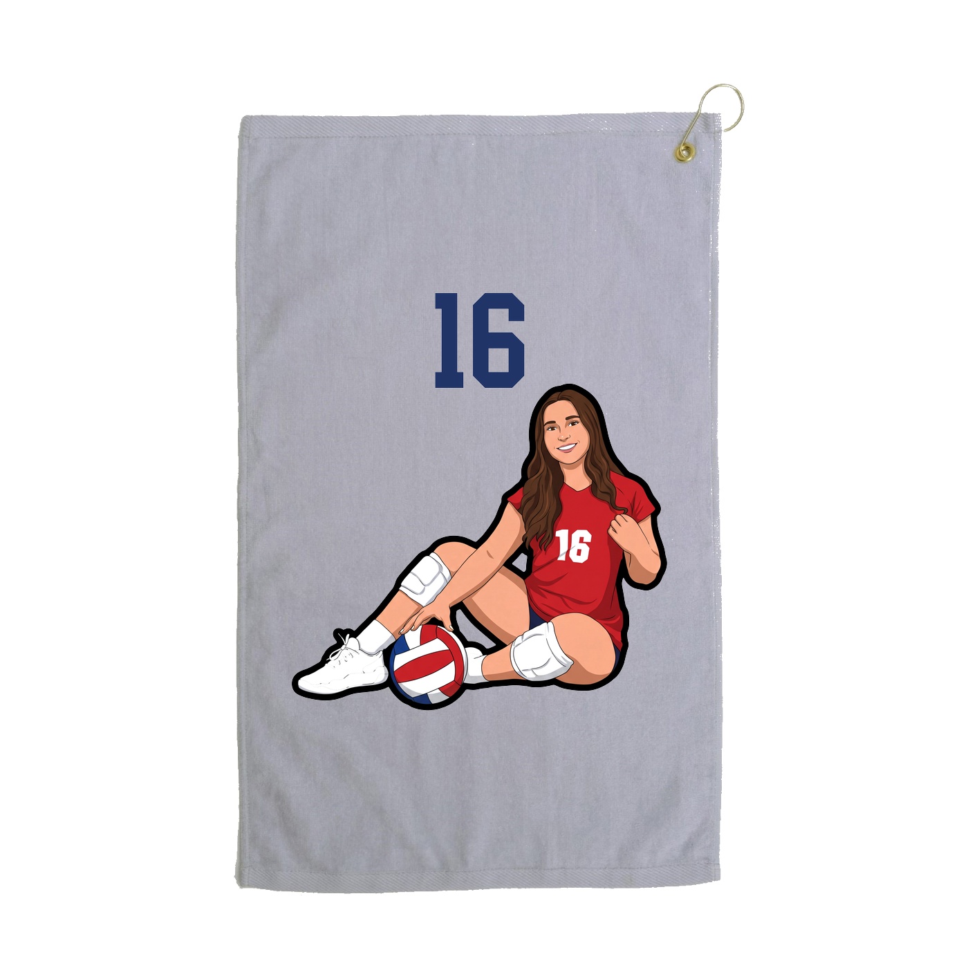 Golf Towel — Number Top in Grey