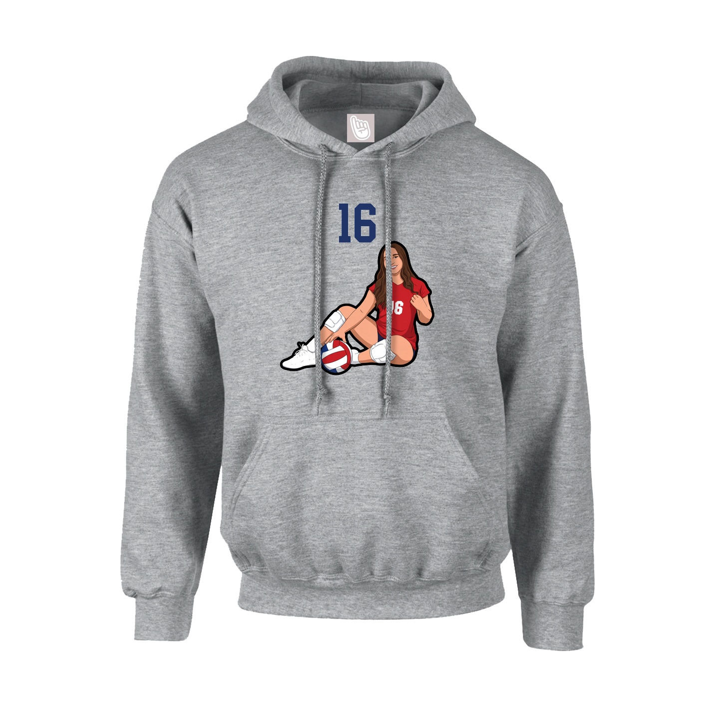 Hoodie — Number Top in Grey