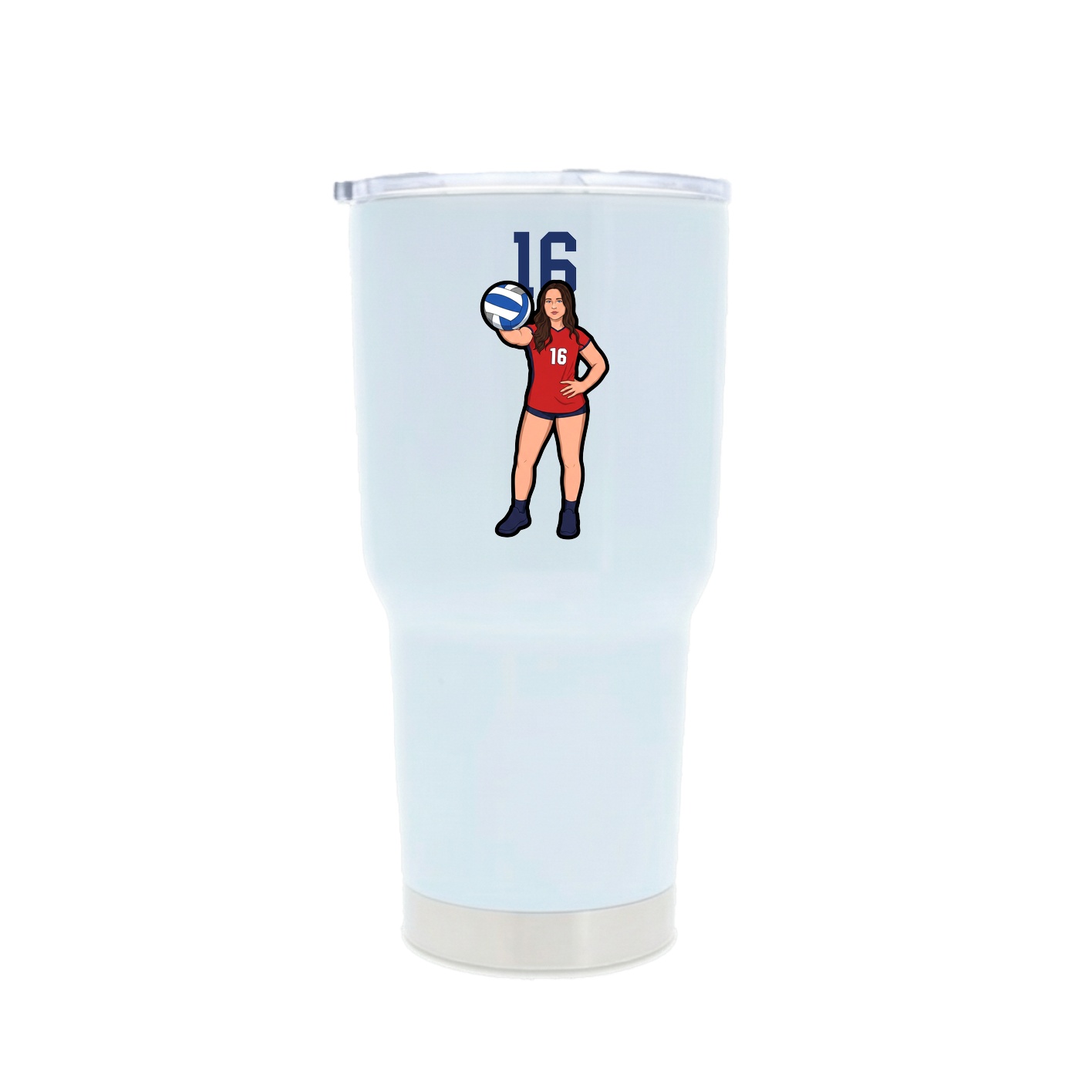 30oz Stainless Steel Tumbler — Number Top in White