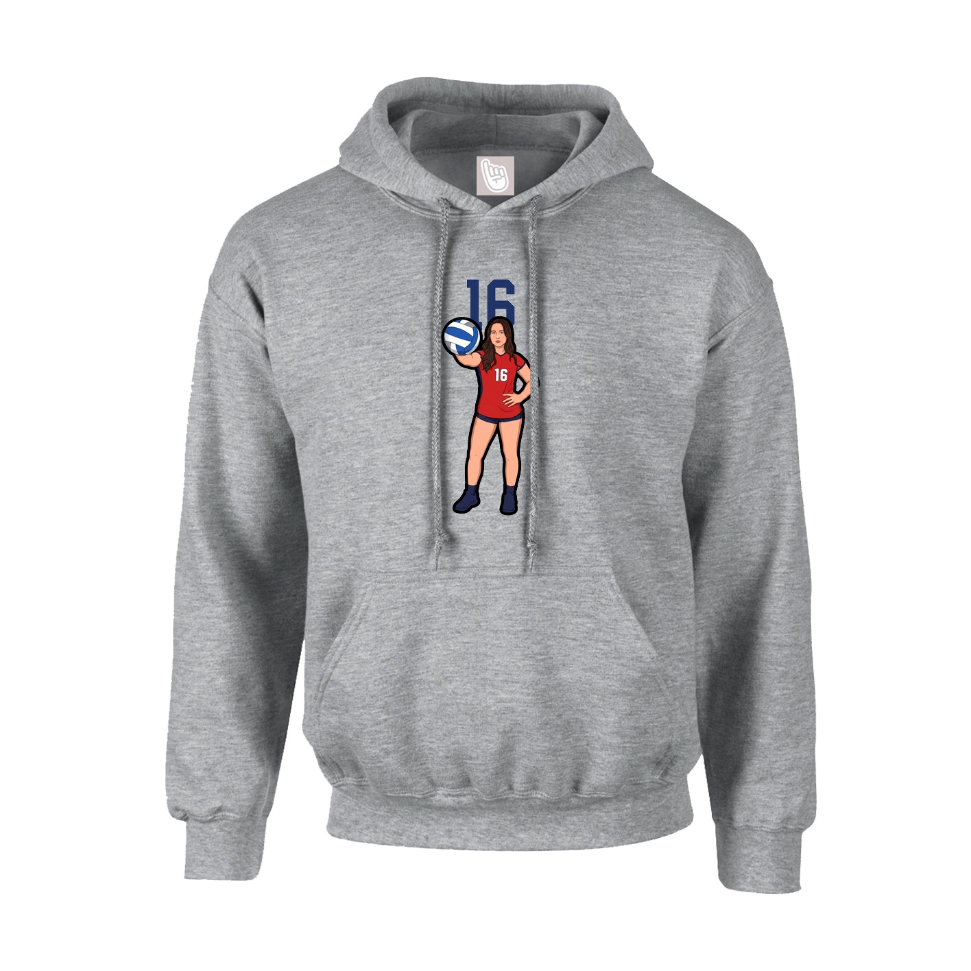 Youth Hoodie — Number Top in Grey