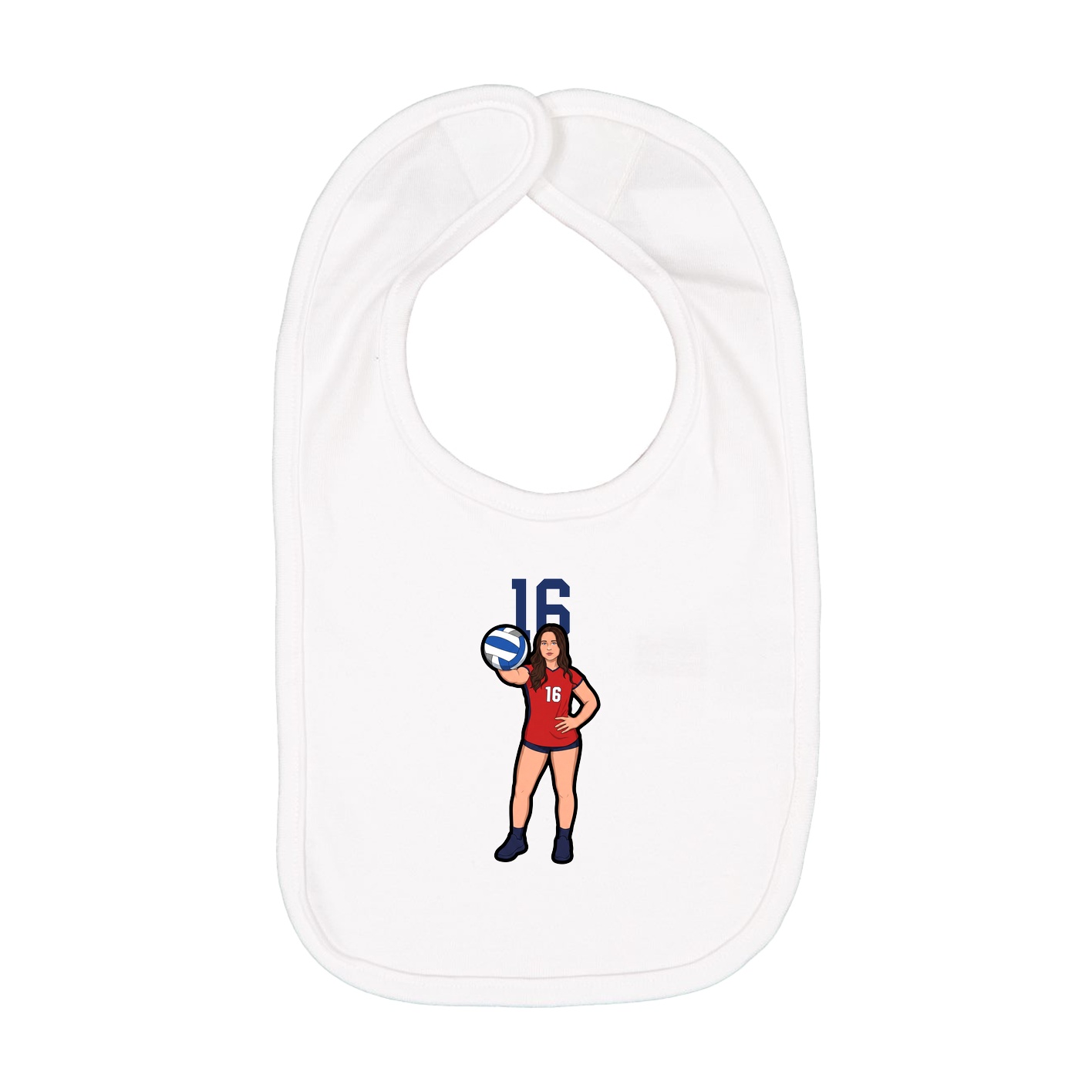 Infant Bib — Number Top in White