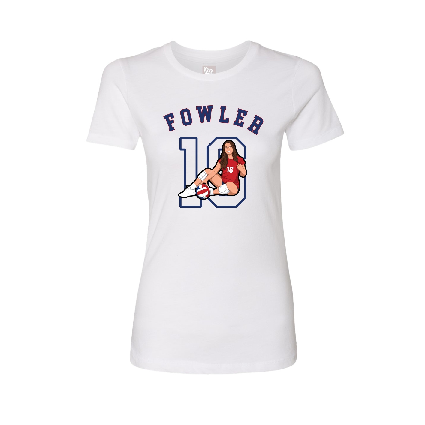 Fitted Women's Tee — Shirsey Arch in White