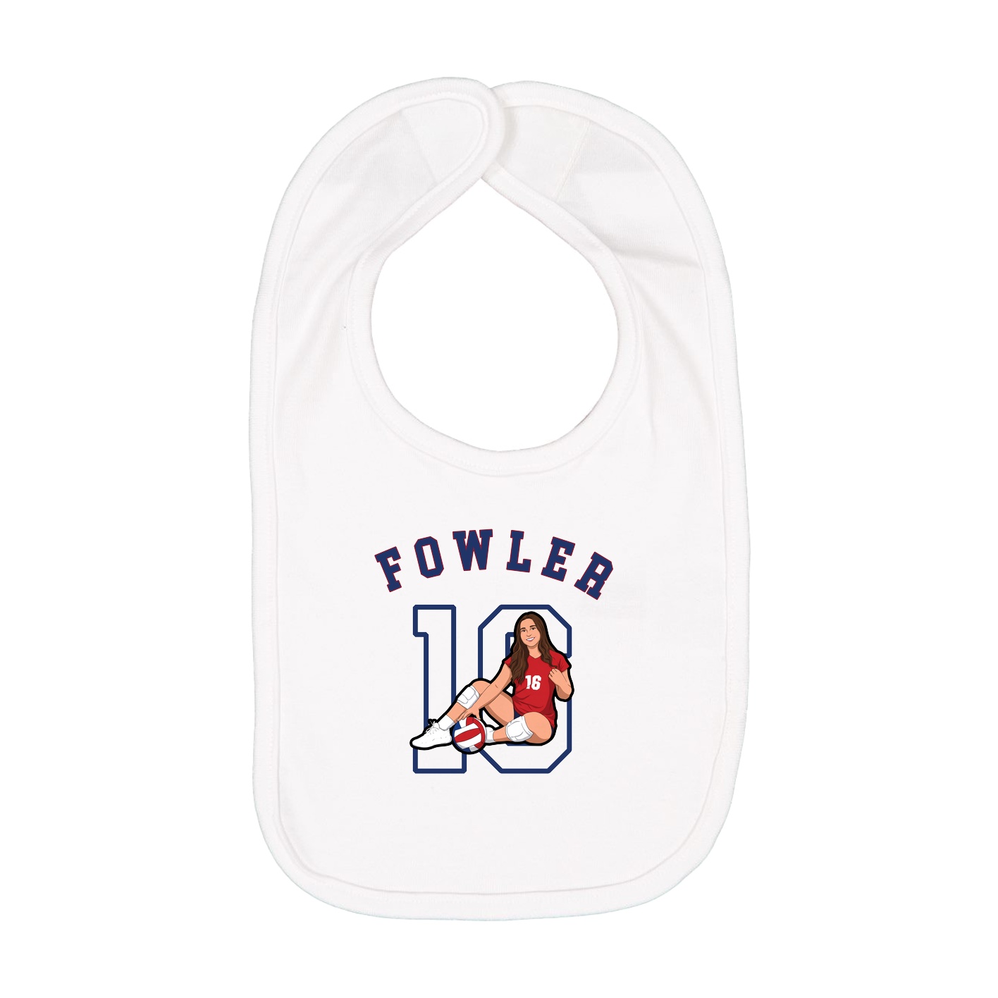 Infant Bib — Shirsey Arch in White