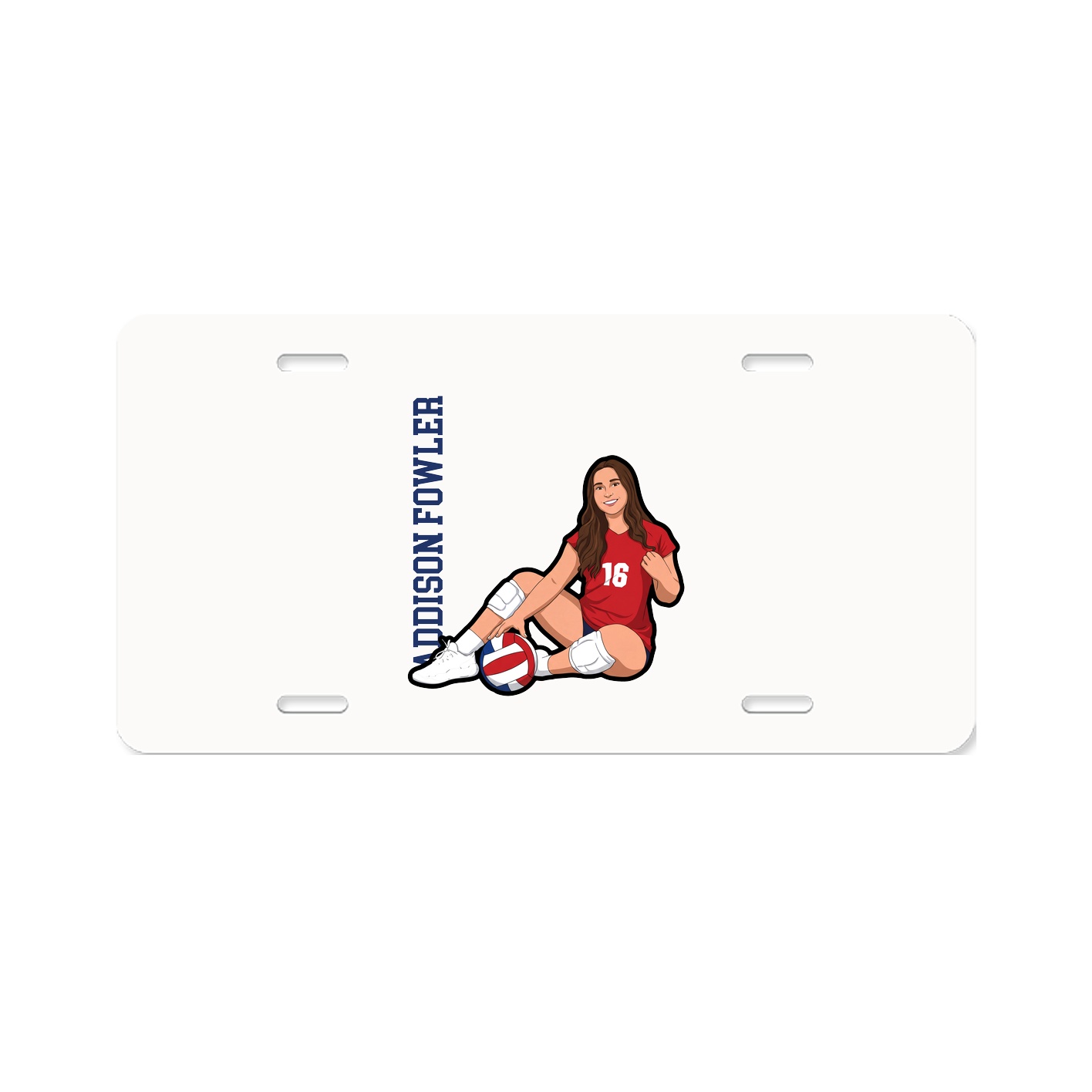 License Plate — Name Vertical in Classic