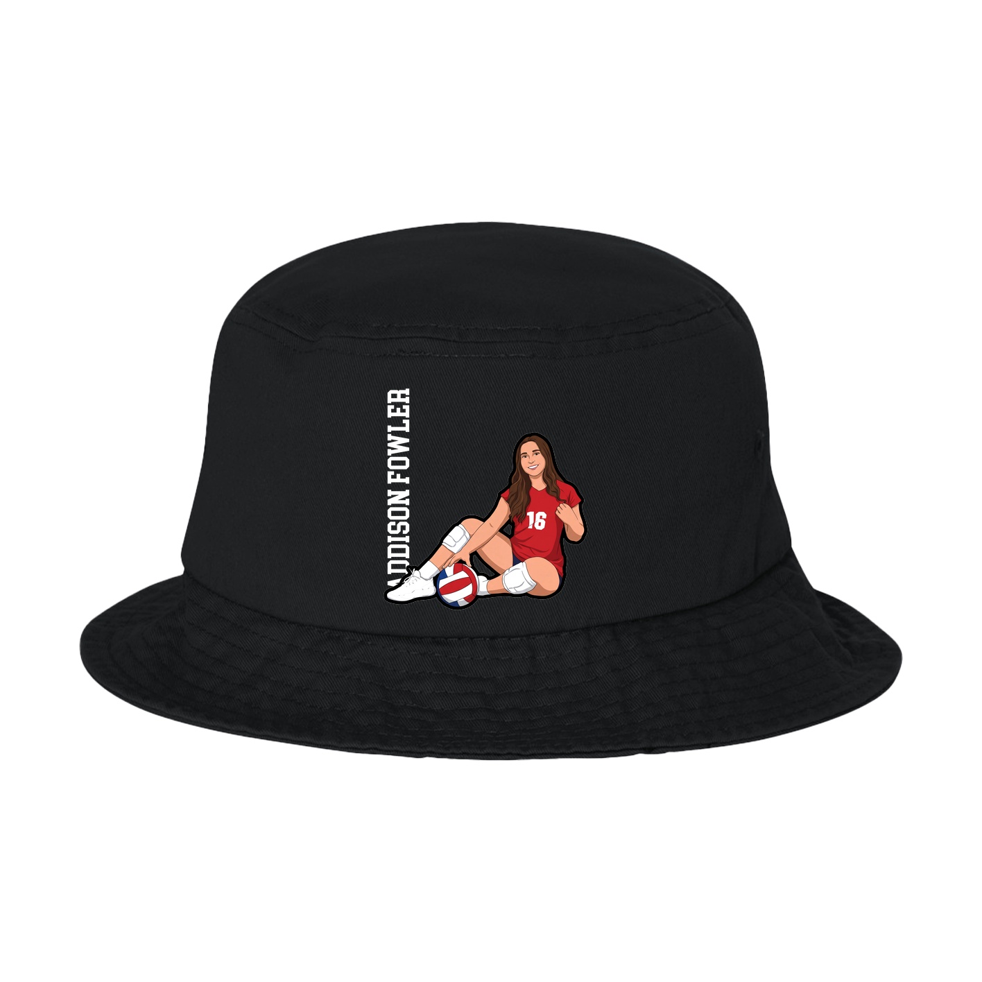 Bucket Cap — Name Vertical in Black