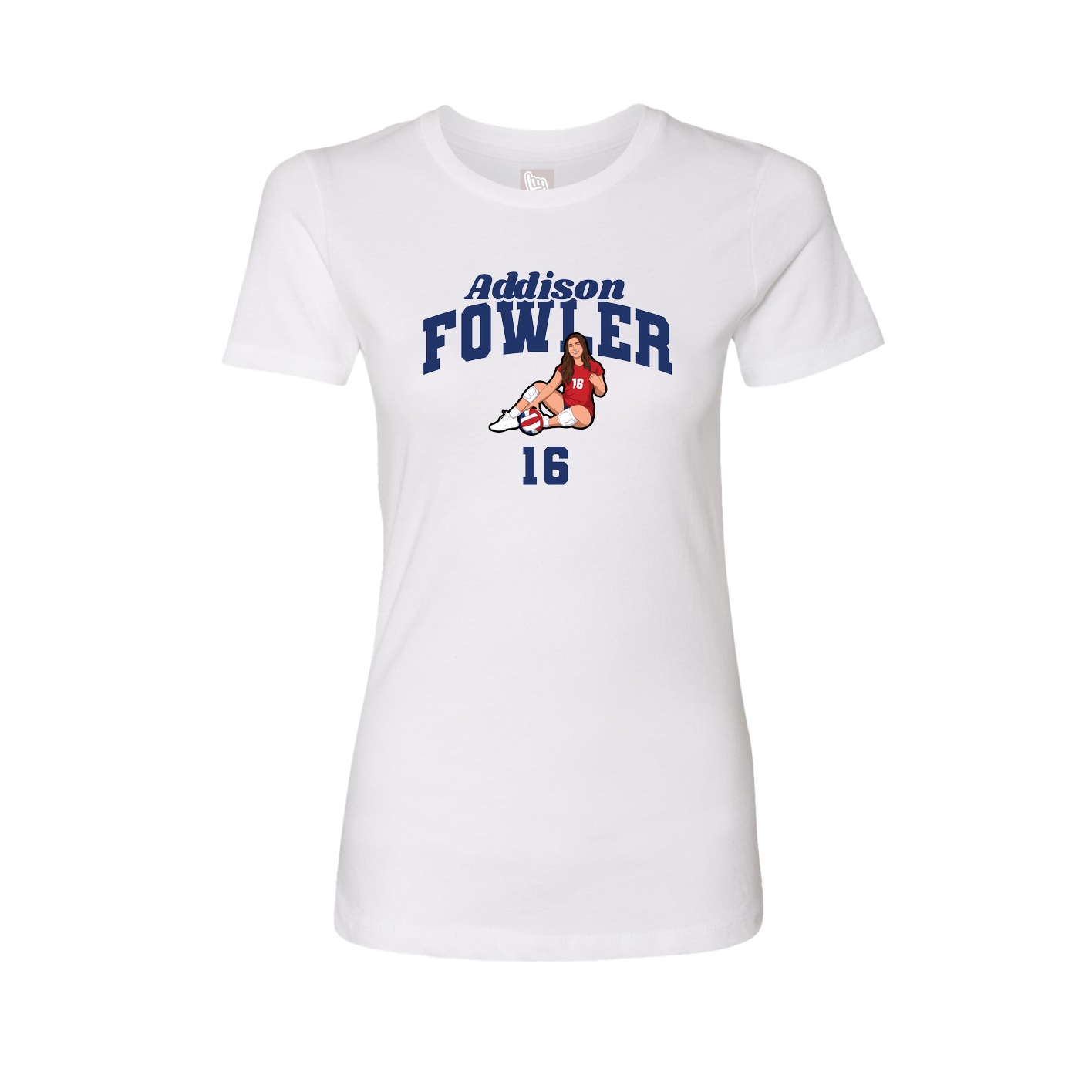 Fitted Women's Tee — Signature Arch in White
