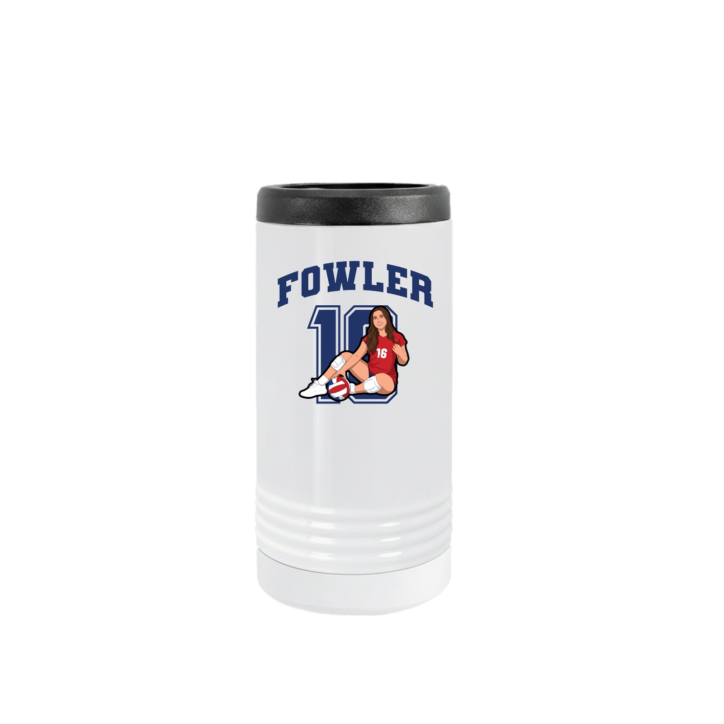 Slim Beverage Holder — Number in White