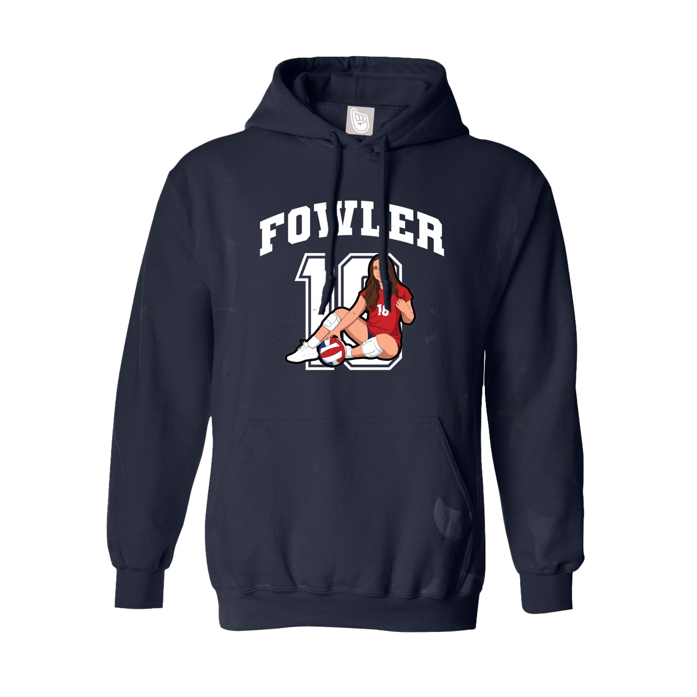 Youth Hoodie — Number in Navy