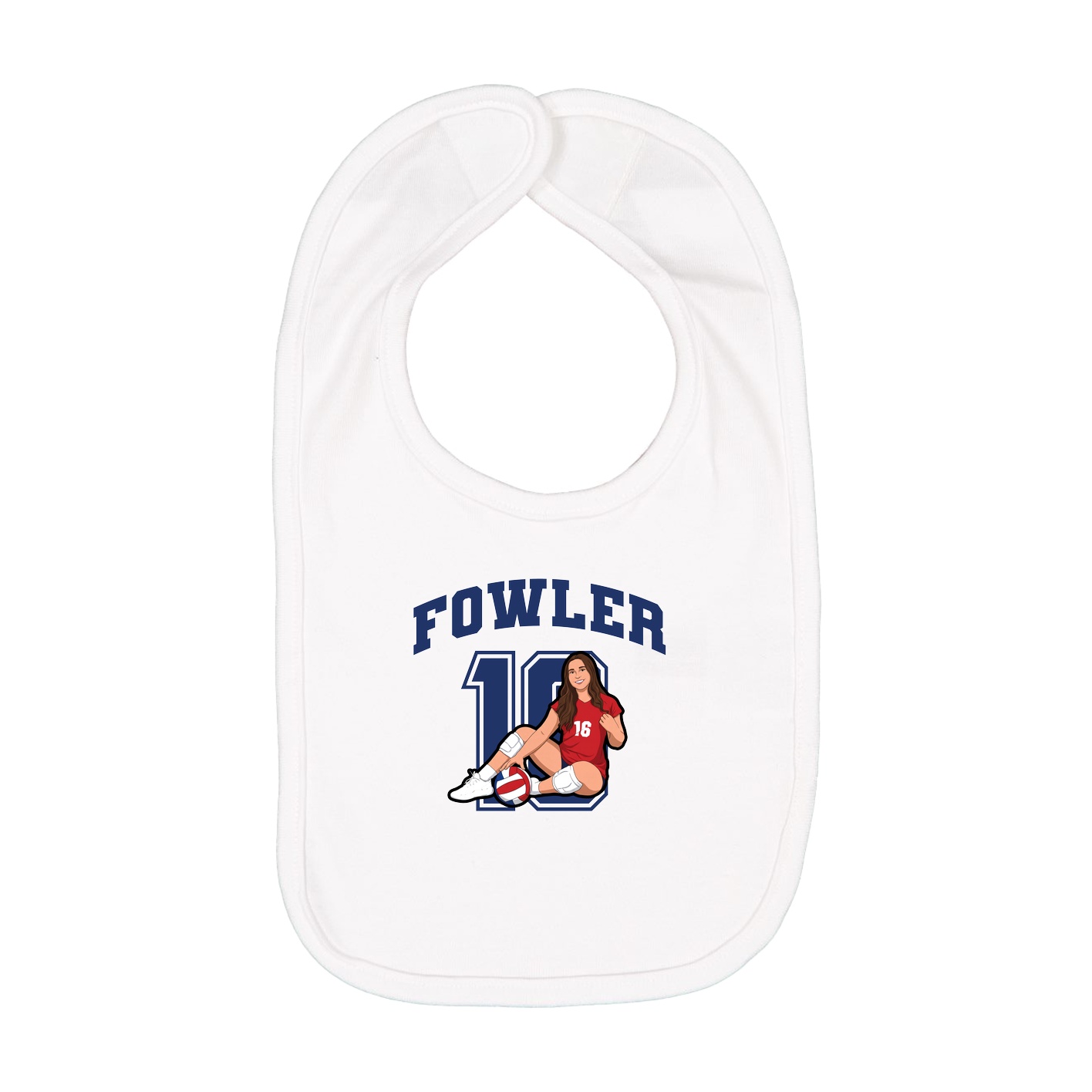 Infant Bib — Number in White