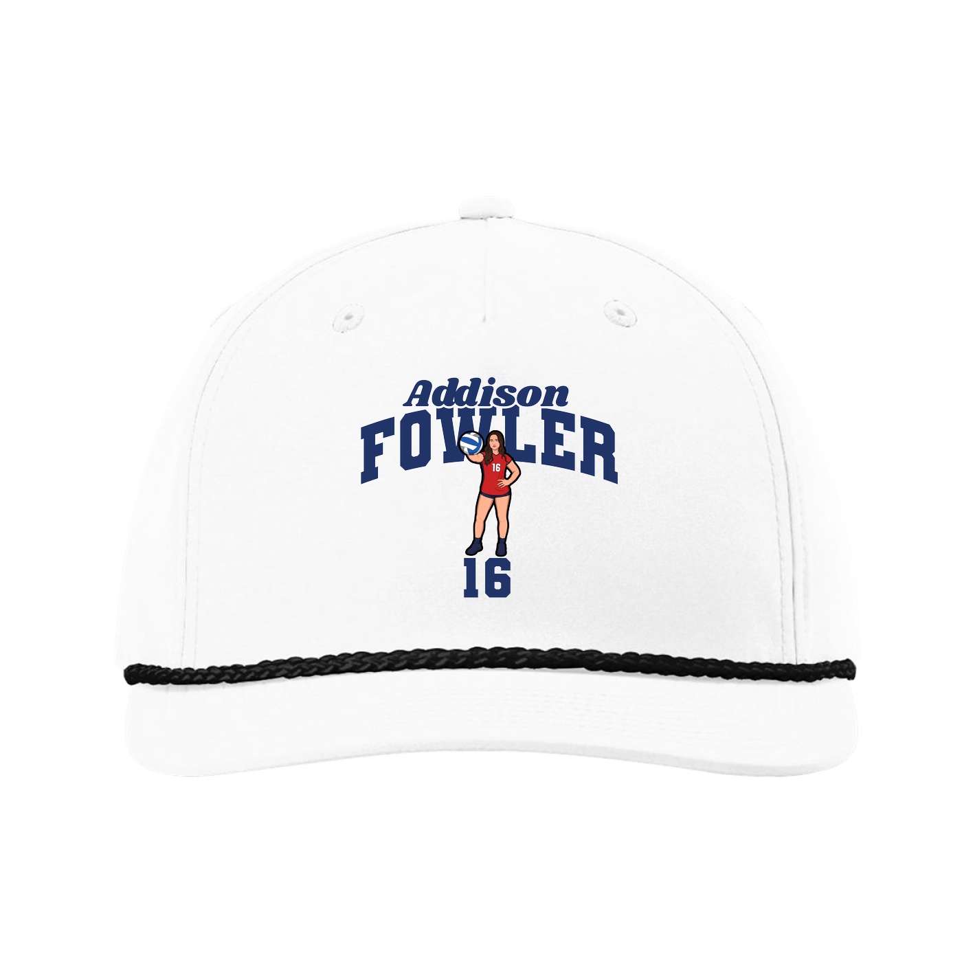 Five-Panel Classic Rope Cap — Signature Arch in White