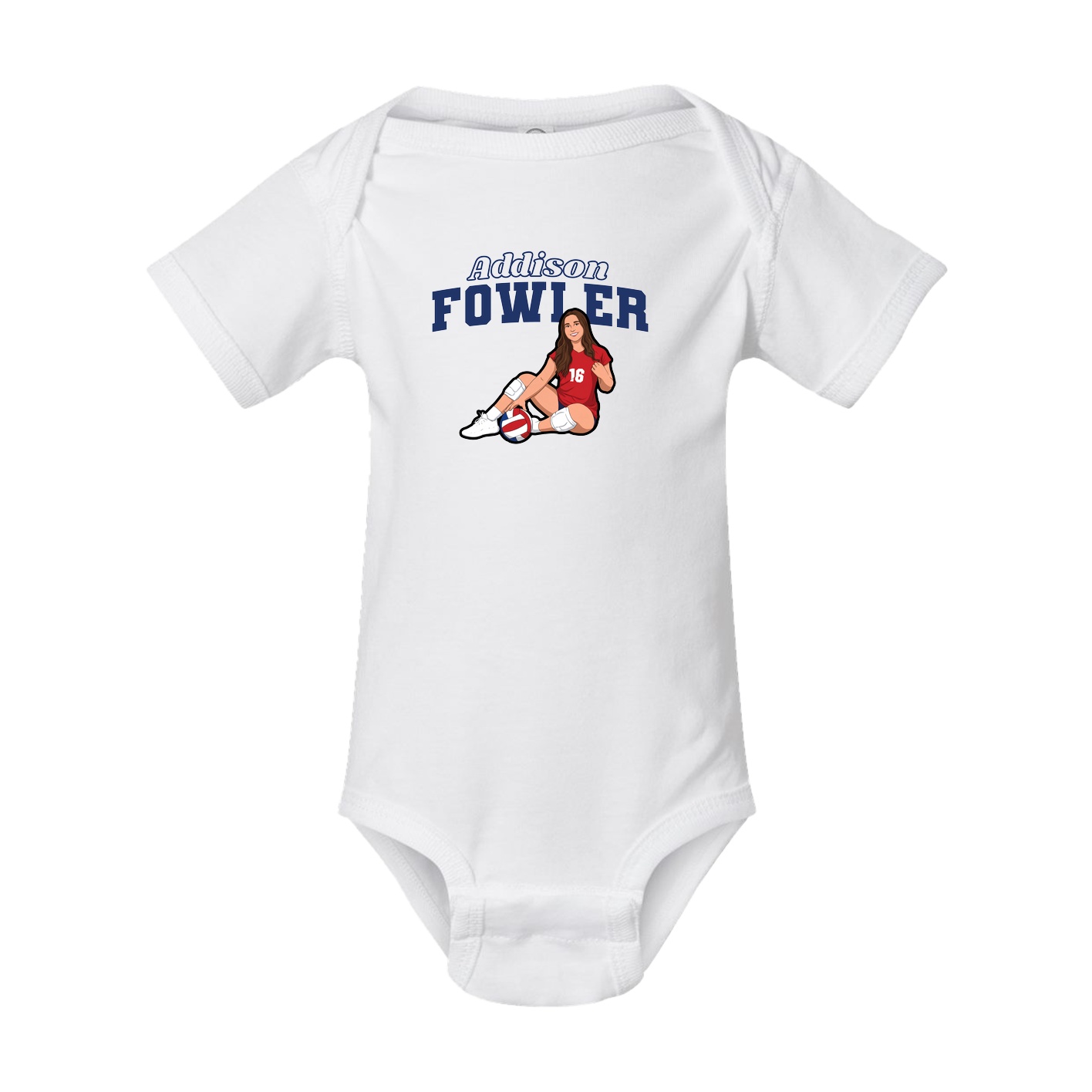 Baby Onesie — Name Arch in White