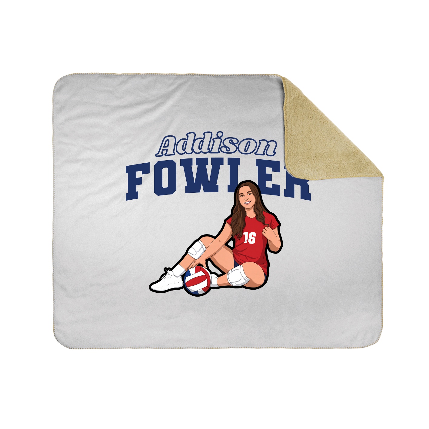Throw Blanket — Name Arch in White