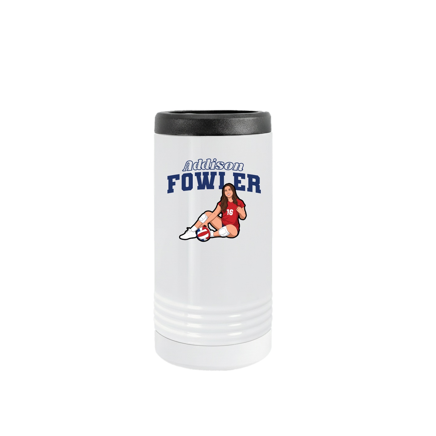 Slim Beverage Holder — Name Arch in White