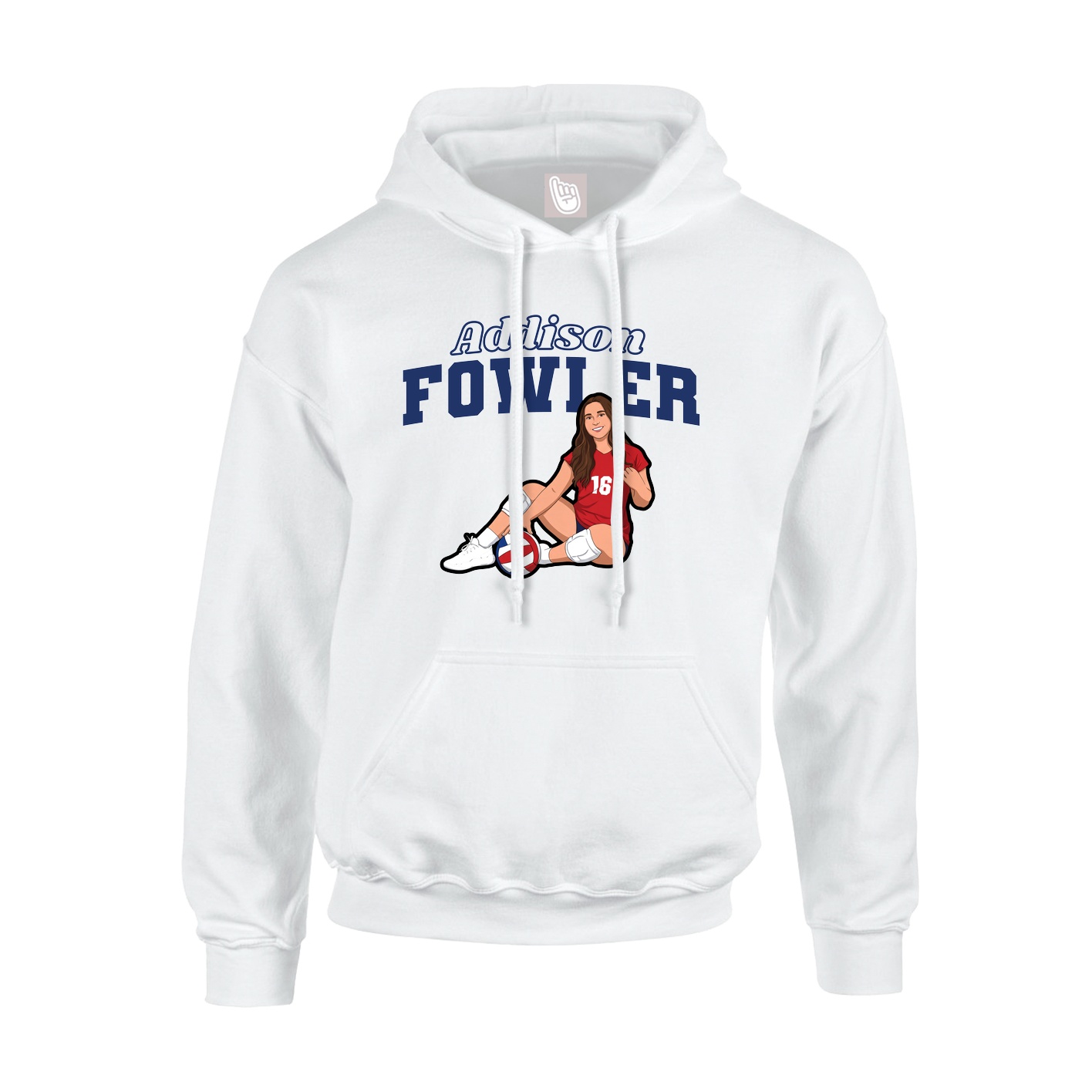 Hoodie — Name Arch in White