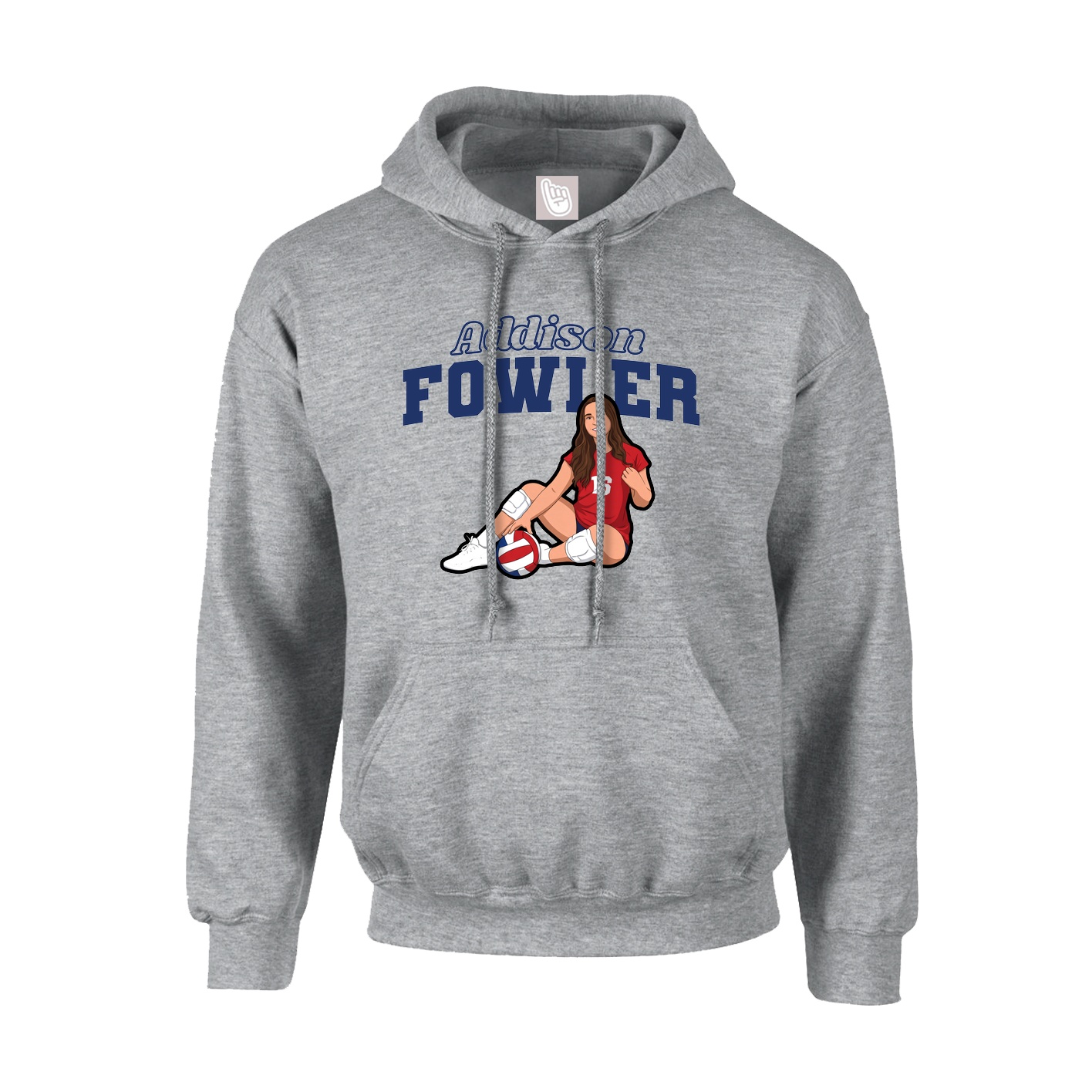 Youth Hoodie — Name Arch in Grey