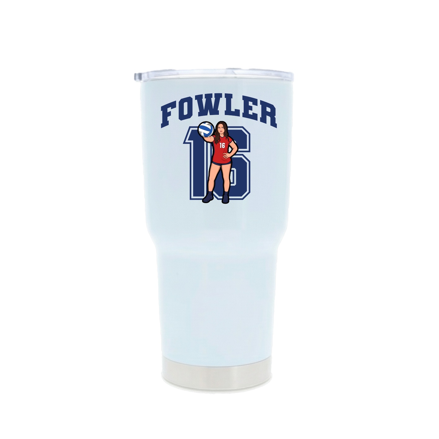 30oz Stainless Steel Tumbler — Number in White