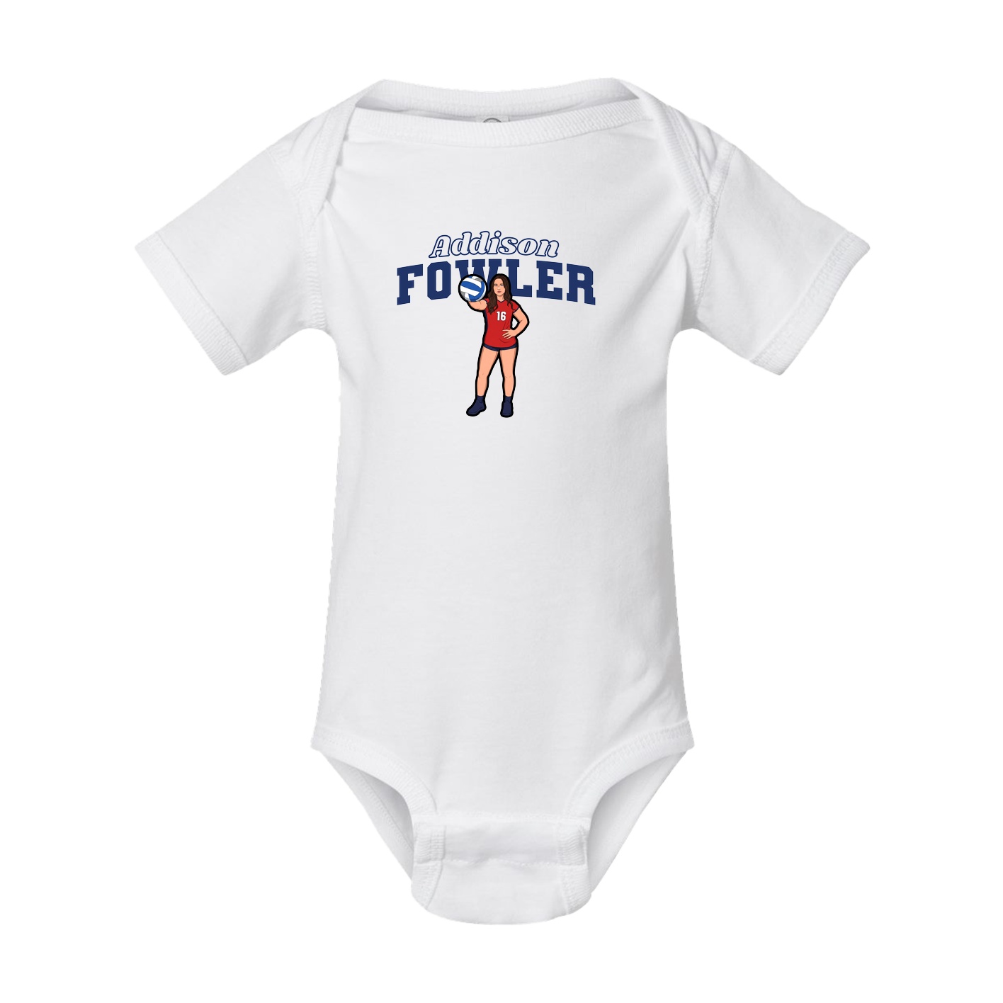 Baby Onesie — Name Arch in White