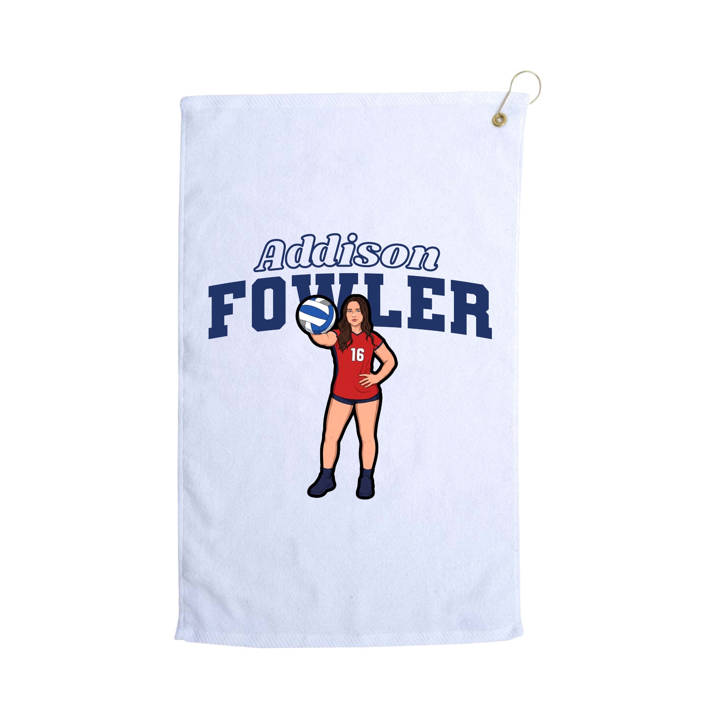 Golf Towel — Name Arch in White