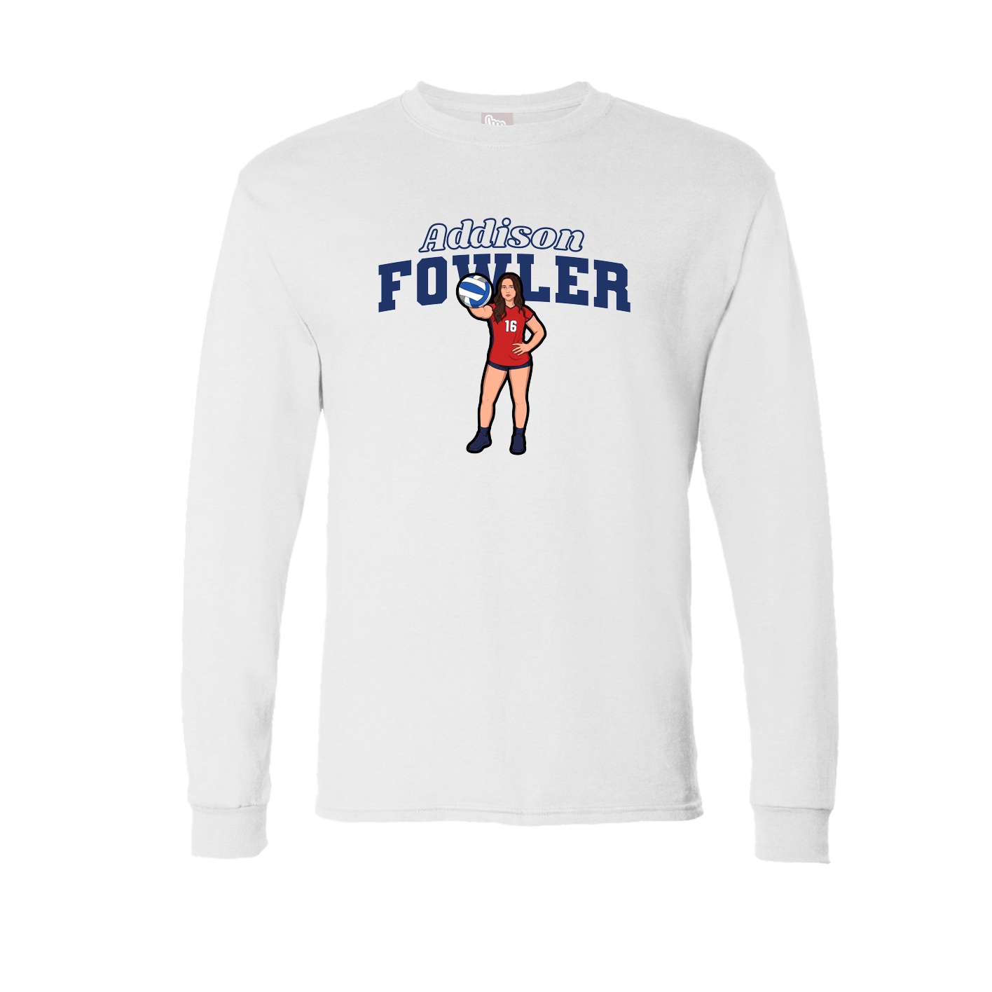 Long Sleeve Tee — Name Arch in White