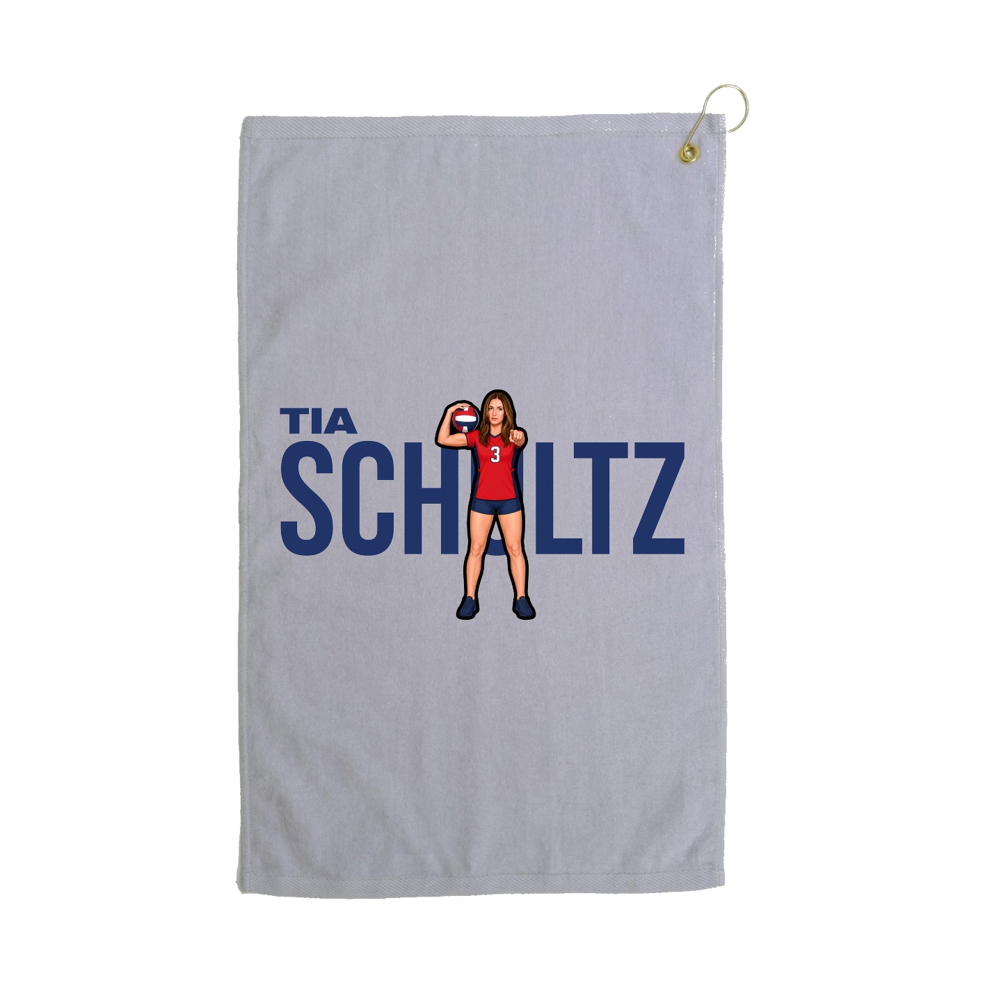 Golf Towel — Player Name in Grey