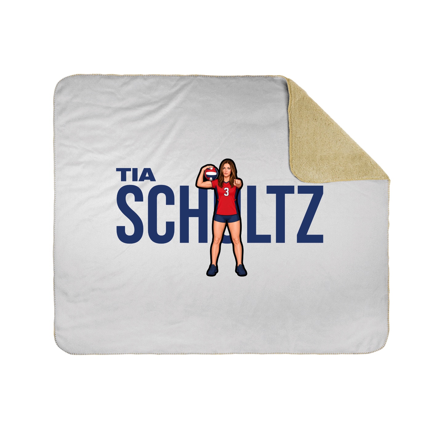 Throw Blanket — Player Name in White