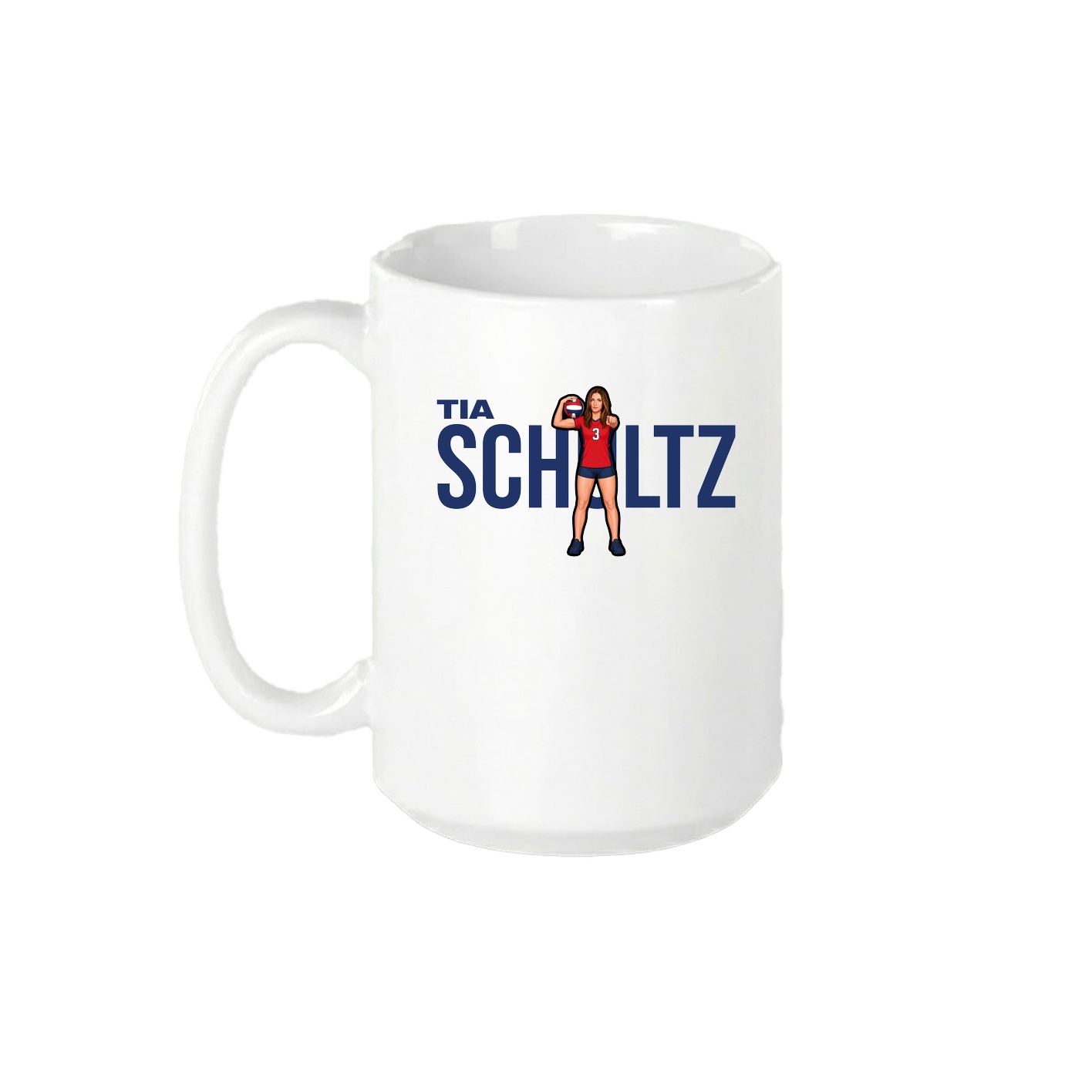 15oz Coffee Mug — Player Name in White