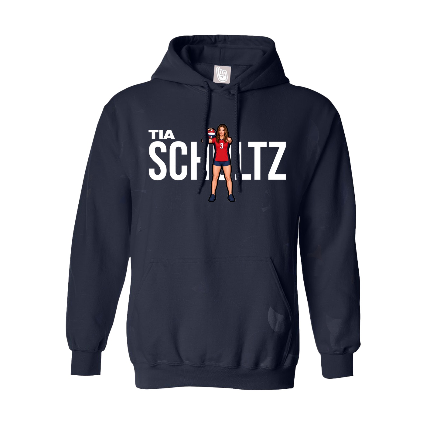 Youth Hoodie — Player Name in Navy