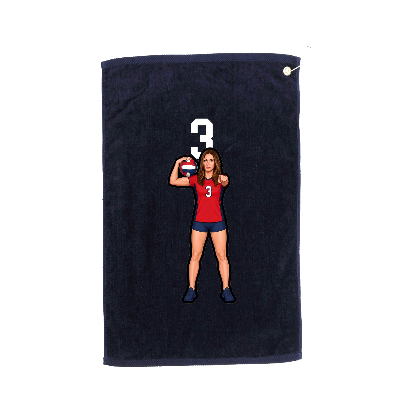 Golf Towel — Number Top in Navy
