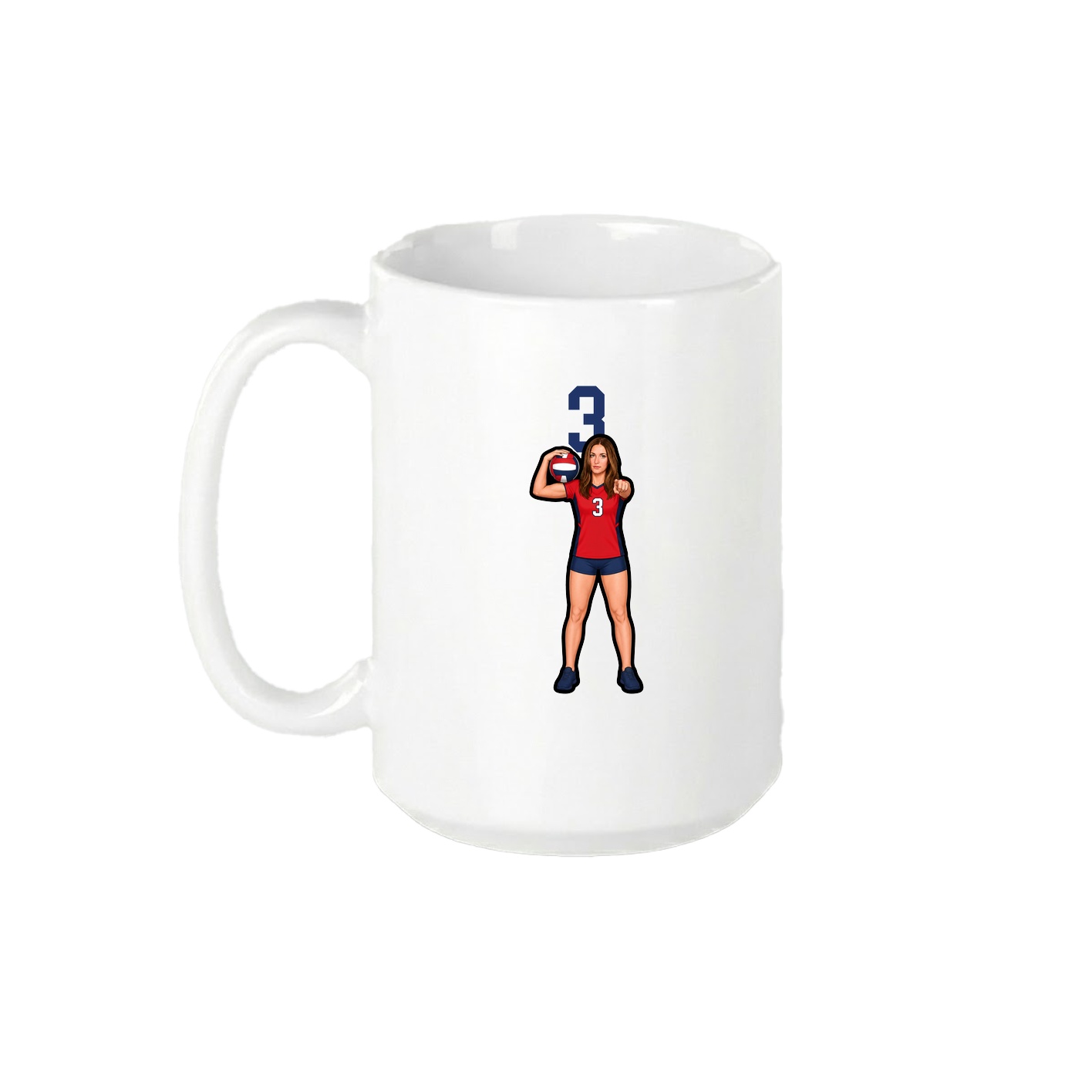 15oz Coffee Mug — Number Top in White