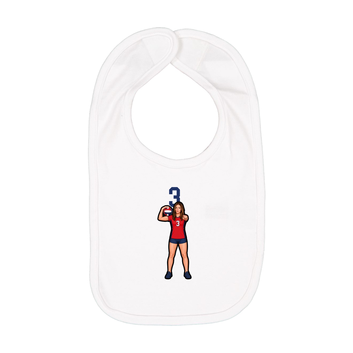 Infant Bib — Number Top in White