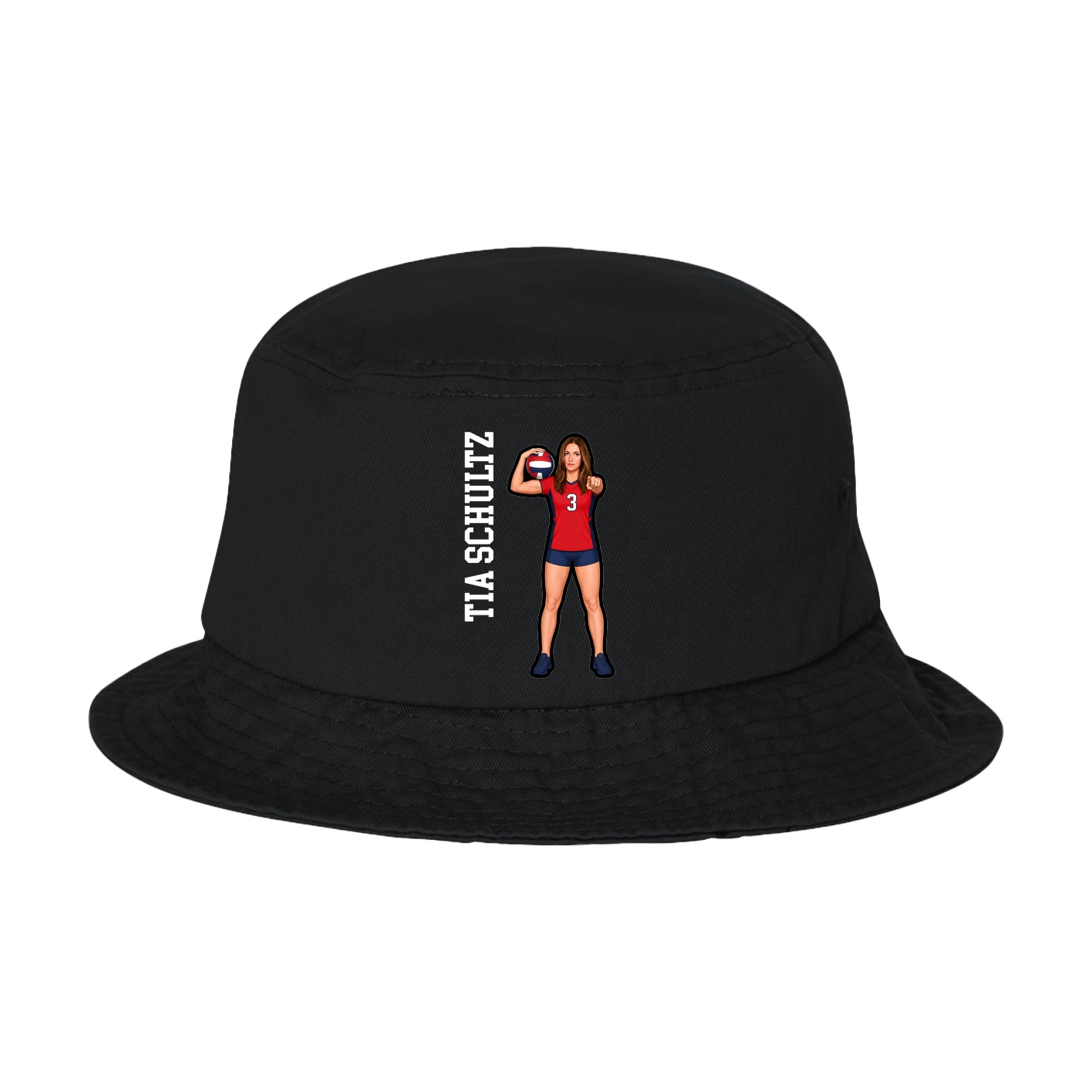 Bucket Cap — Name Vertical in Black