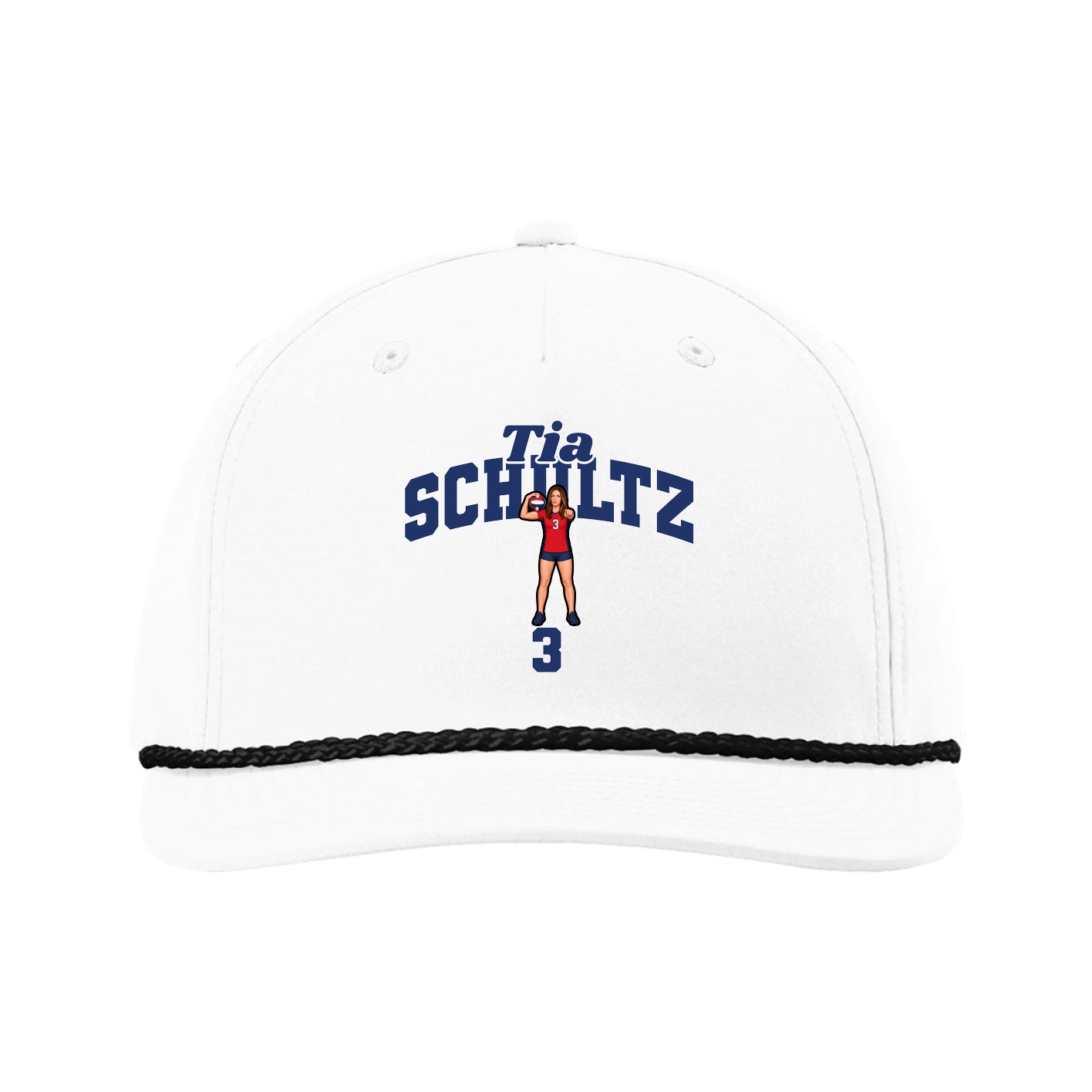 Five-Panel Classic Rope Cap — Signature Arch in White