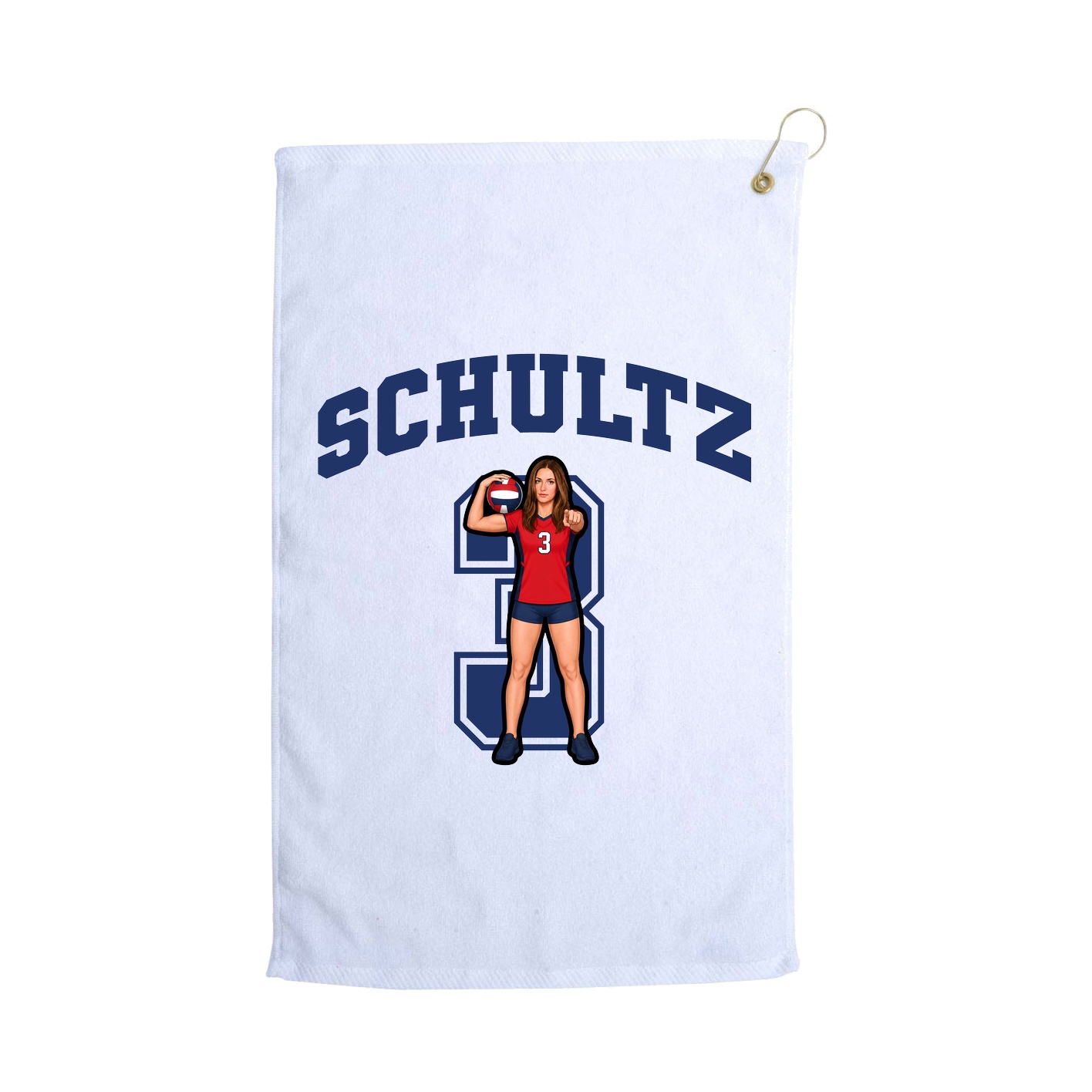 Golf Towel — Number in White