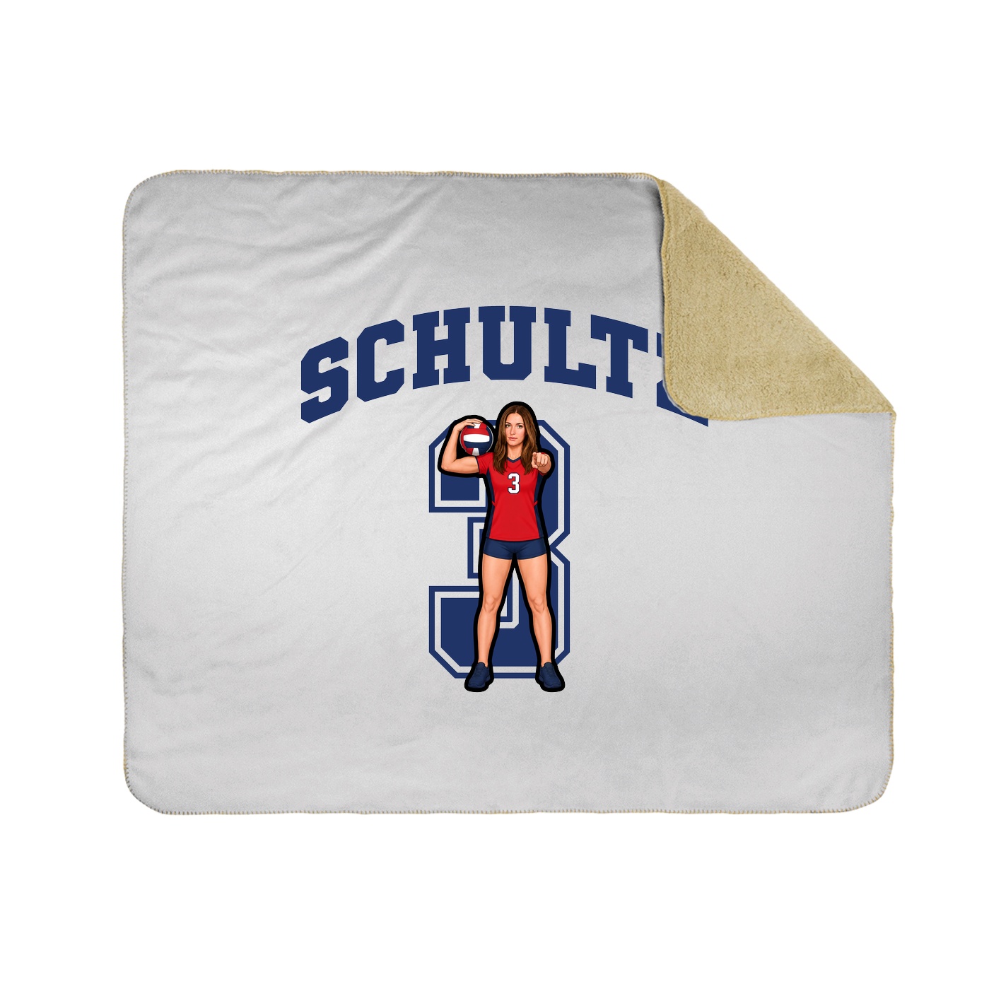 Throw Blanket — Number in White