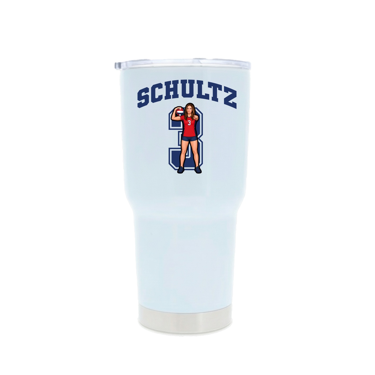30oz Stainless Steel Tumbler — Number in White