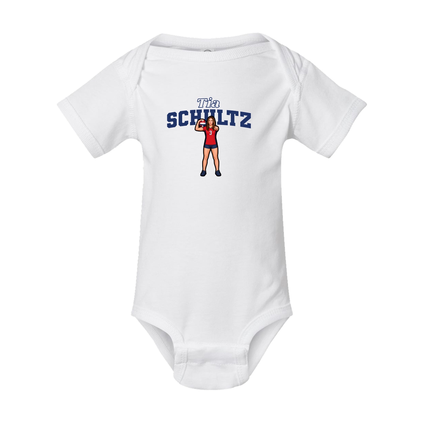 Baby Onesie — Name Arch in White