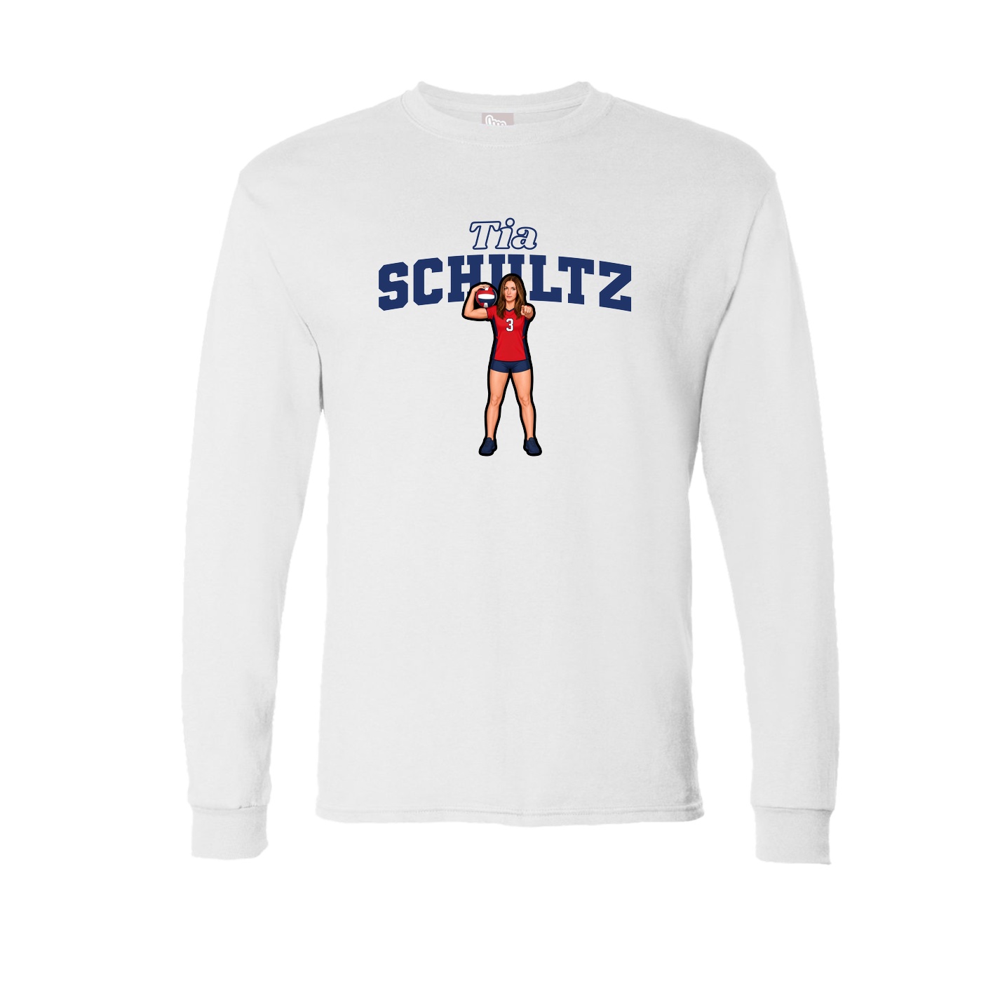 Long Sleeve Tee — Name Arch in White