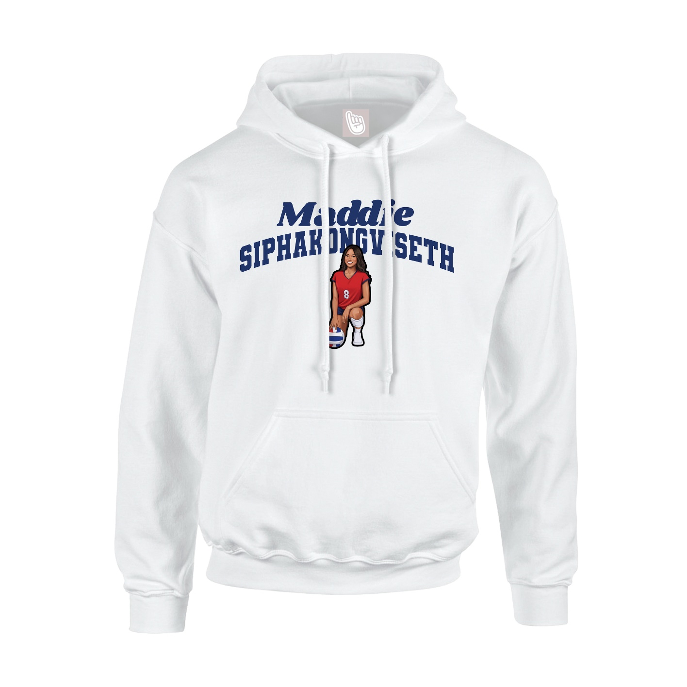 Youth Hoodie — Signature Arch in White