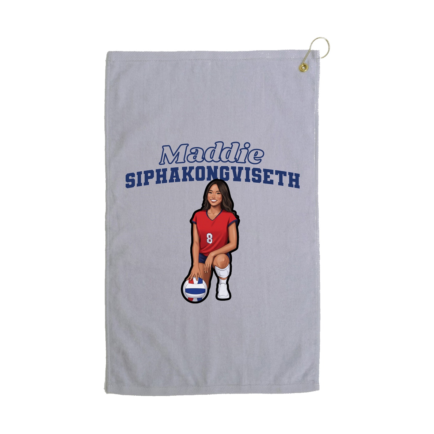 Golf Towel — Name Arch in Grey