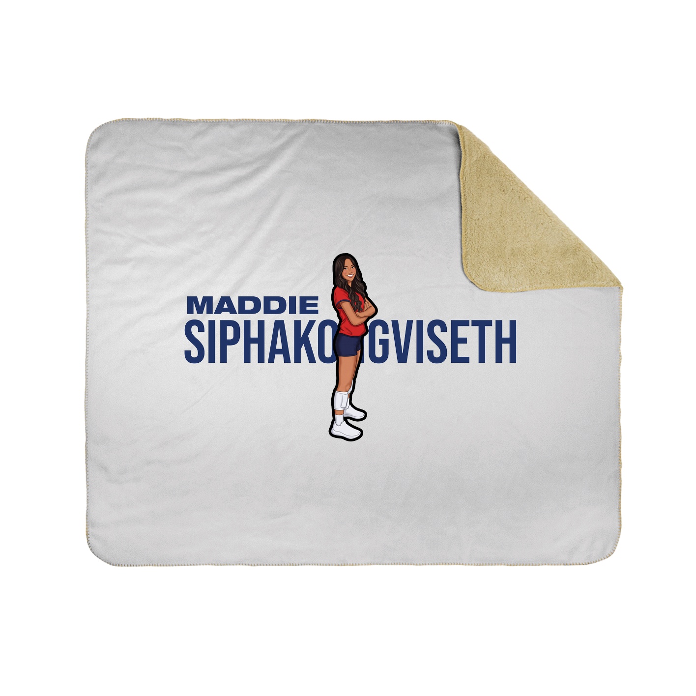 Throw Blanket — Player Name in White