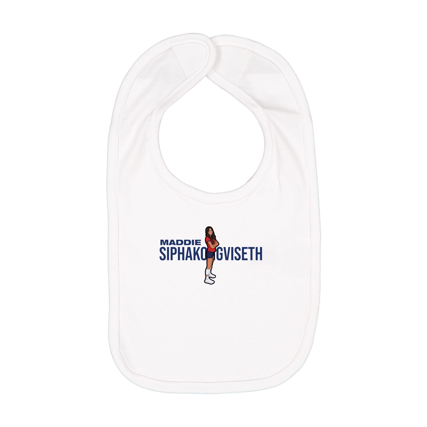 Infant Bib — Player Name in White