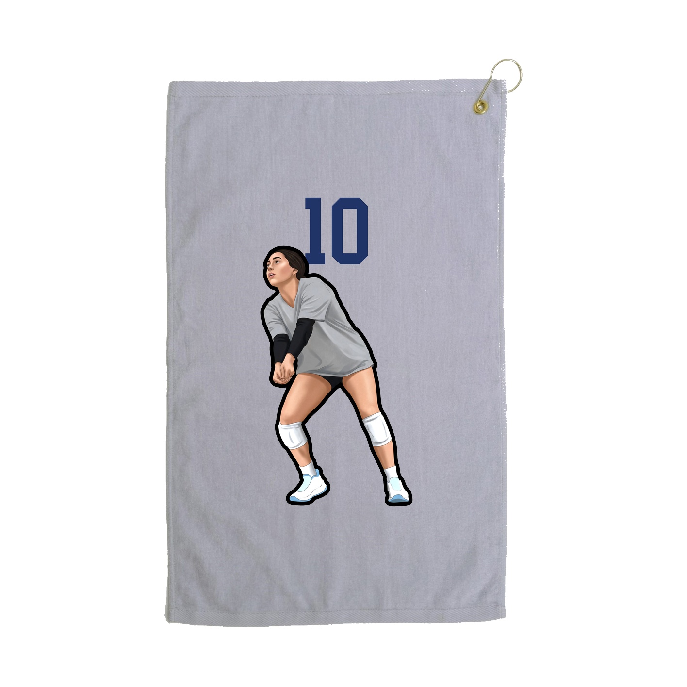 Golf Towel — Number Top in Grey